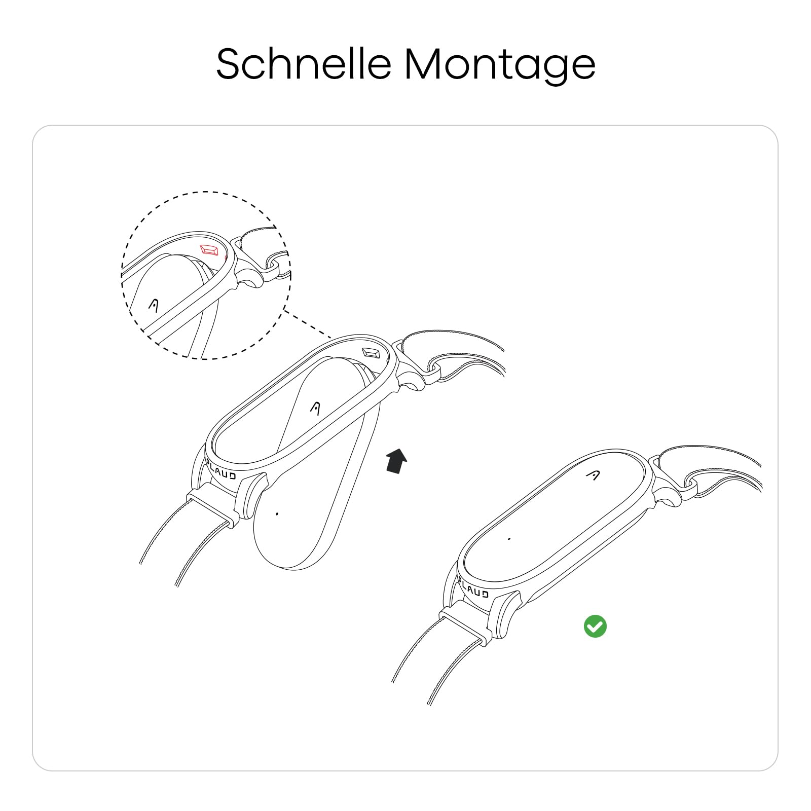 Plaud Armband, Verstellbares tragbares Band für den NotePin und NotePin S KI-Sprachrekorder, Atmungsaktives Nylonband mit Klettverschluss, Für 18,5-23,5 cm Handgelenke