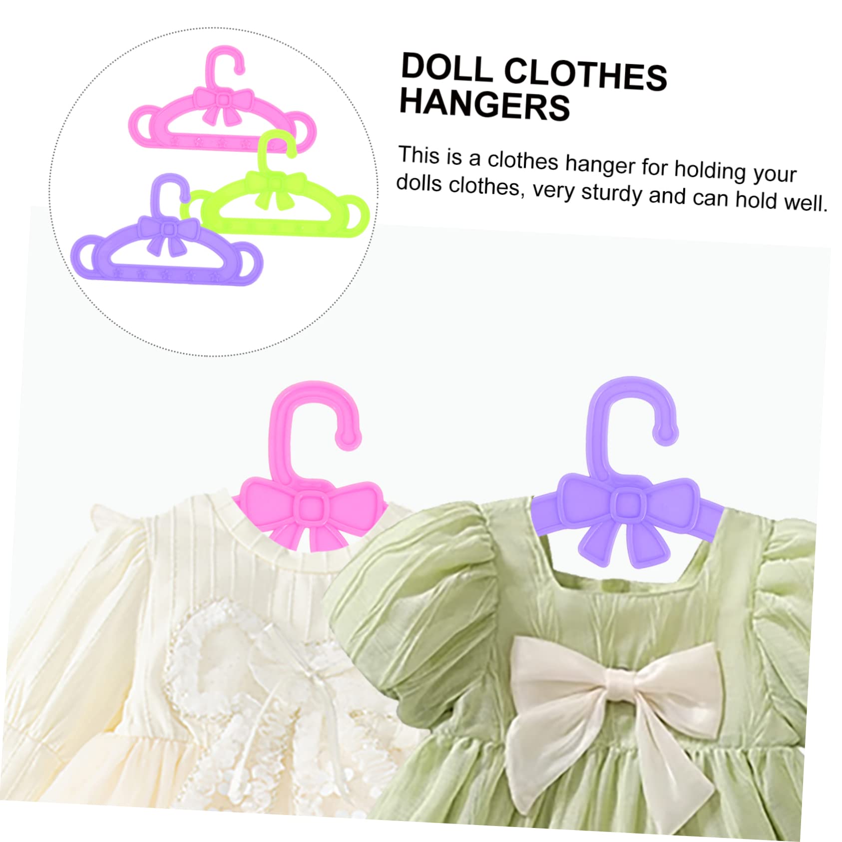 ERINGOGO 15 Perchas para Ropa de Muñecas de Plástico, Soporte para Ropa de Muñecas de Juguete, Adecuado para Niños en Navidad y Ocasiones Obsequios