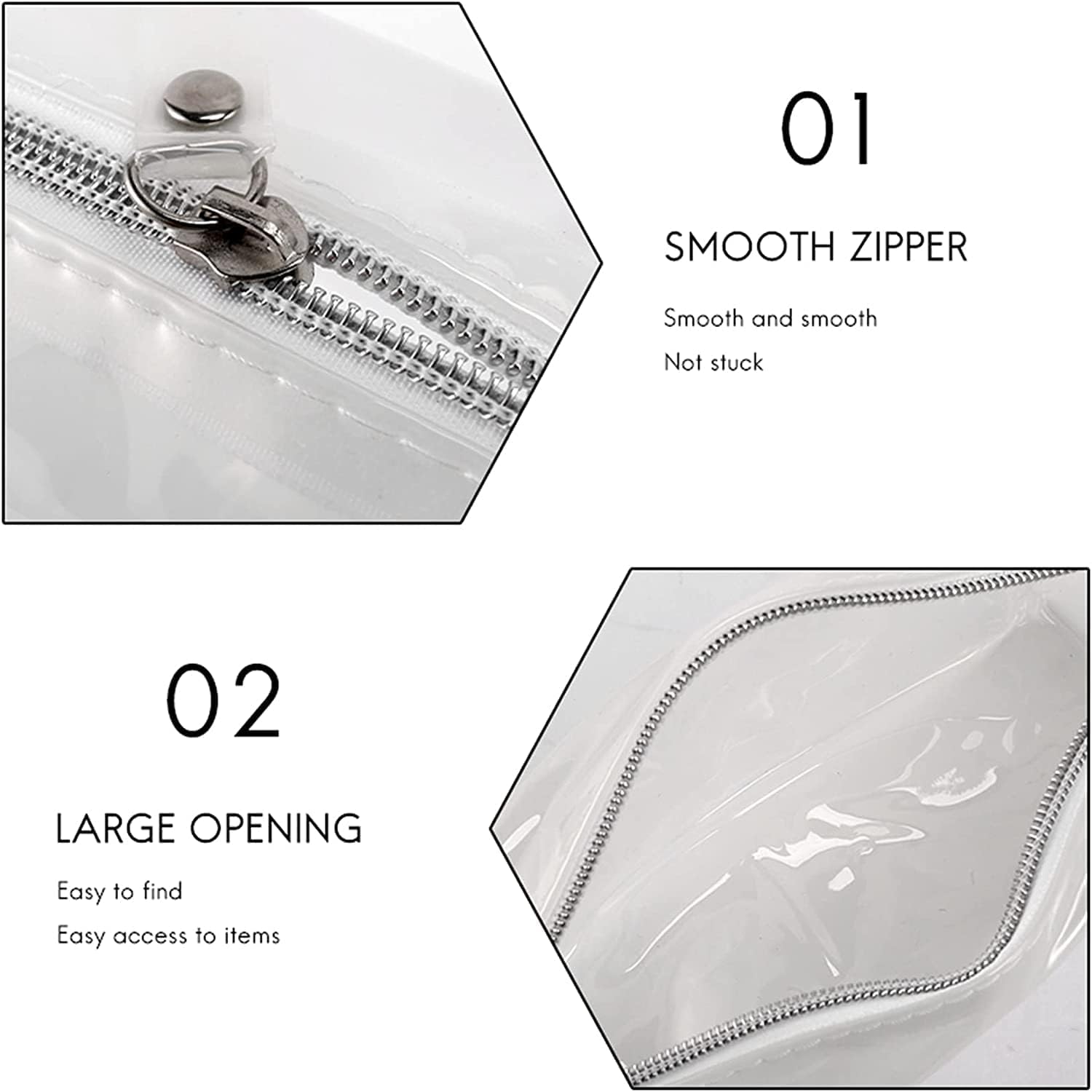 Anupam Astuccio trasparente con cerniera, astuccio trasparente per scuola, collage, ufficio, carino beauty case per ragazze, borsa multiuso per cancelleria (1 pezzo)