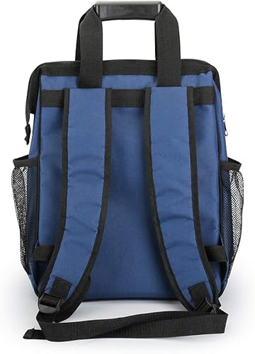 Miniatura 5 de FASITE Mochila de bolsa de herramientas, paquete de trabajo de electricista duradero y resistente para herramientas manuales, almacenamiento de