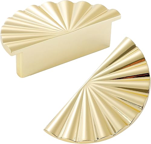 Miniatura 5 de Paquete de 6 pomos y tiradores dorados para gabinetes de cocina, manijas de cajón de zinc dorado cepillado para cajones de tocador