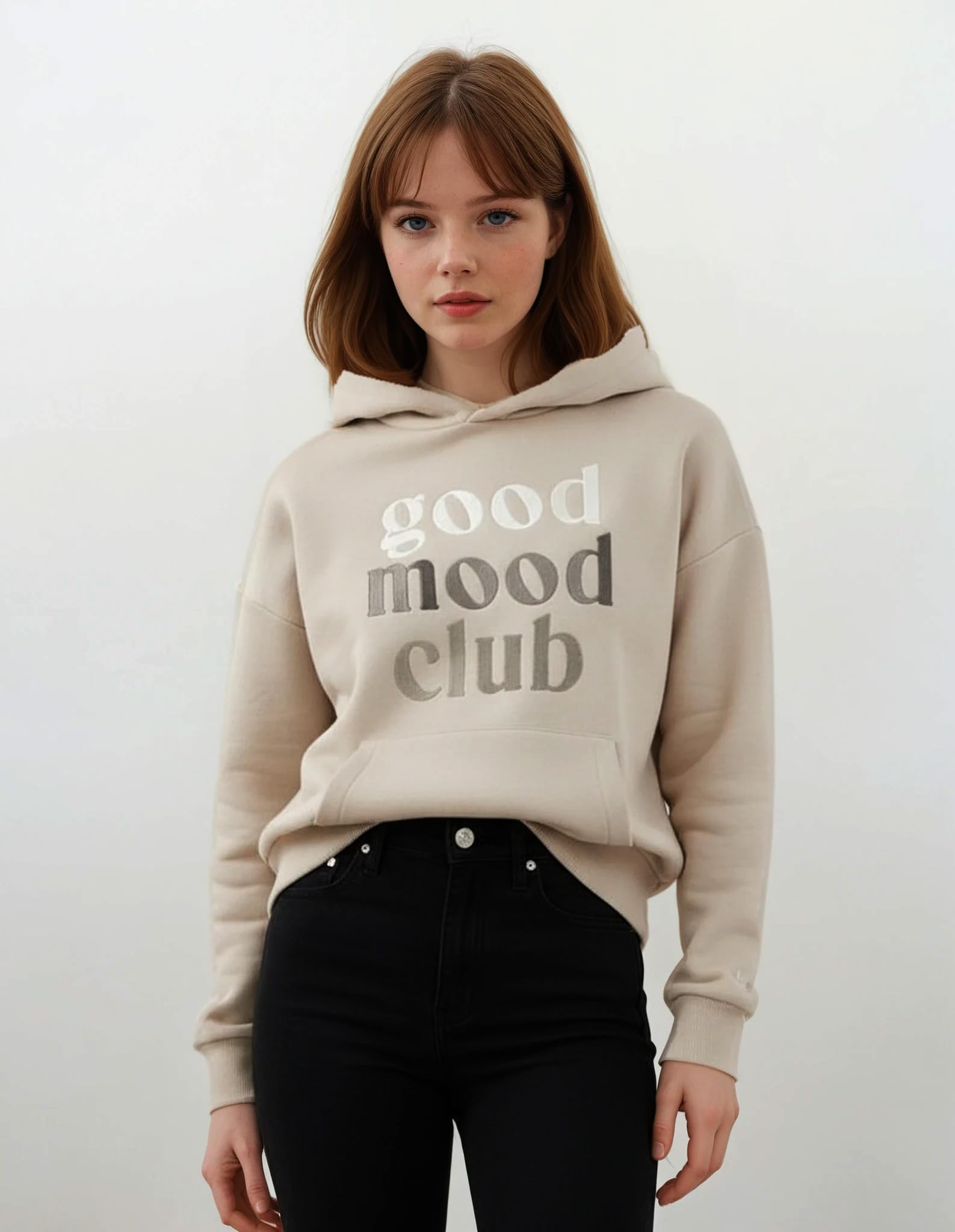 Sublevel Damen Hoody Kuscheliger Kapuzenpullover Weich Hoodie mit Kapuze Sweatshirt gestickter Slogan XS-XXL