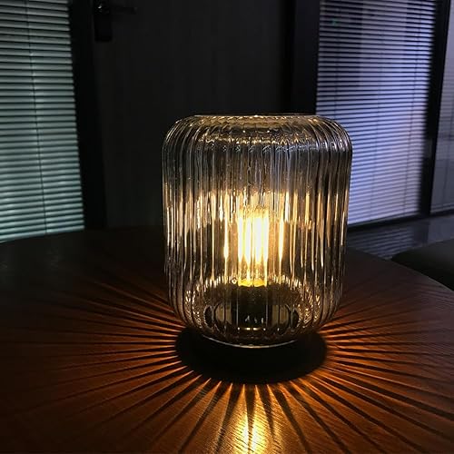 MystiCabin Lámpara de mesa inalámbrica con pilas para decoración del hogar