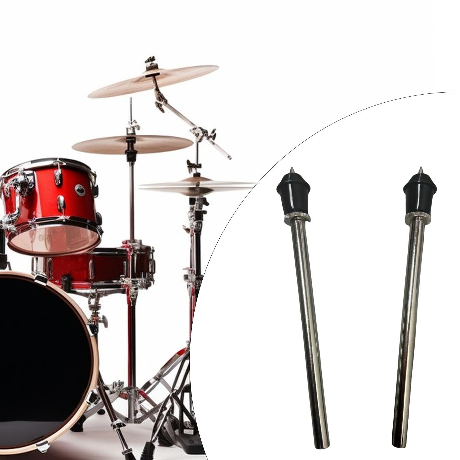LOVIVER 2x Patas de metal para batería, patas para bombo, juego de batería Tom, accesorios resistentes para instrumentos musicales, patas para bombo, pies