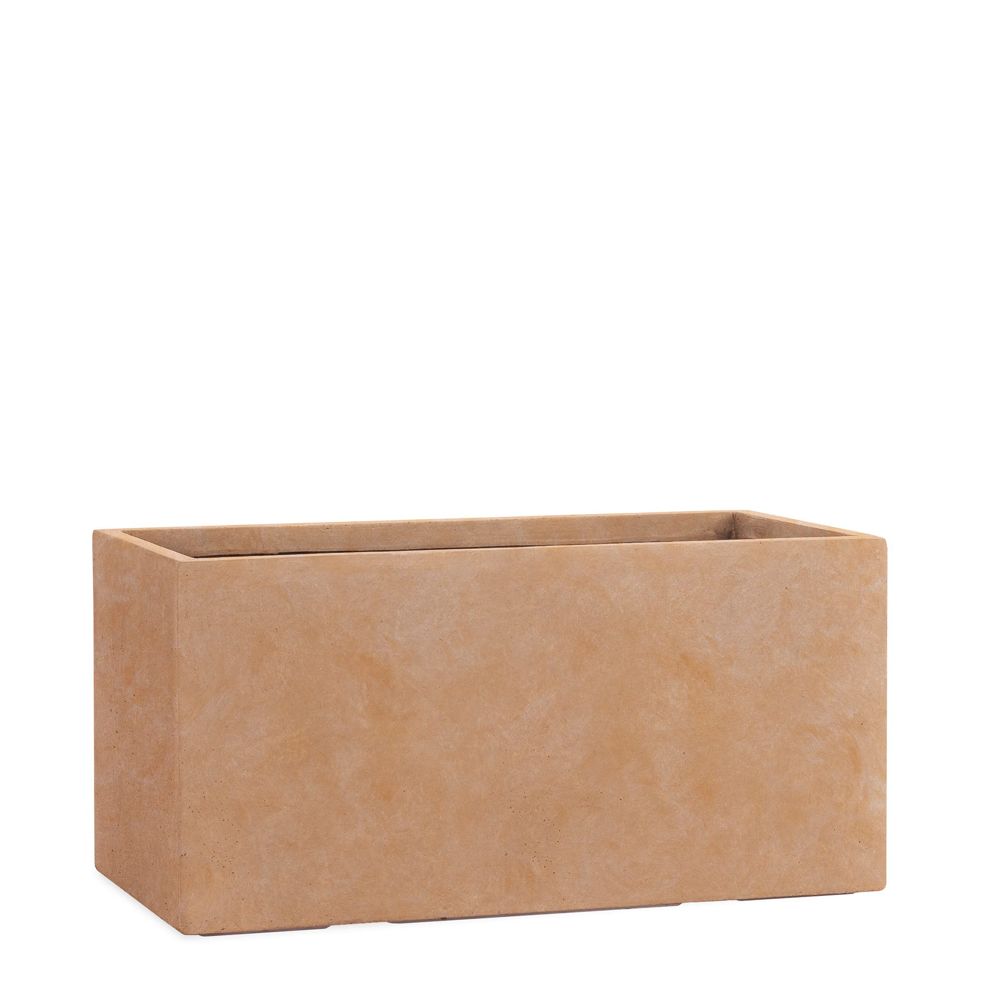 Pflanzwerk® Pflanzkübel TUB Terrakotta 40x80x40cm XXL – Rechteckig – Großer Fiberglas Blumenkübel für außen und innen - Frostbeständig - UV-Schutz – Markenqualität