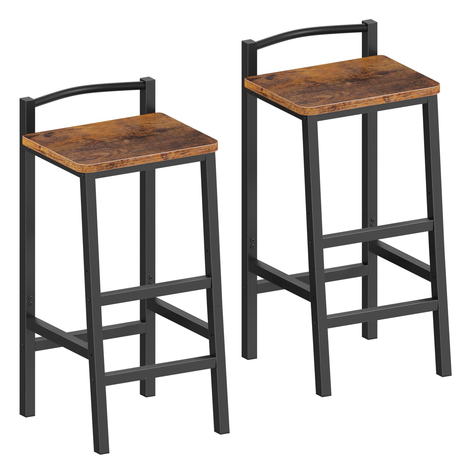 Furologee Adjustable Barstools, Bar Stools Set of 2, 24" Counter Height Stools, Modern Bar Stool with Footrest, Bar Chairs for Bar, Kitchen lsland, Dining Room, Brown