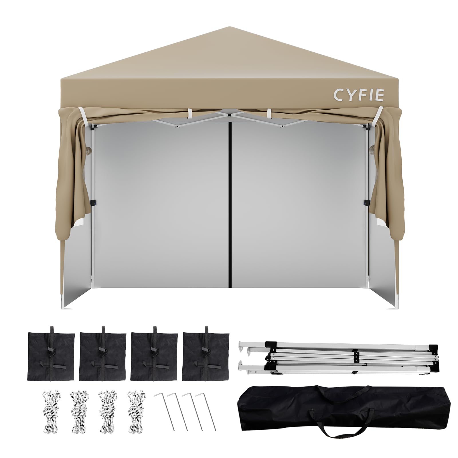 Amazon | CYFIE タープテント 3mx3m ワンタッチテント サイドシート4枚