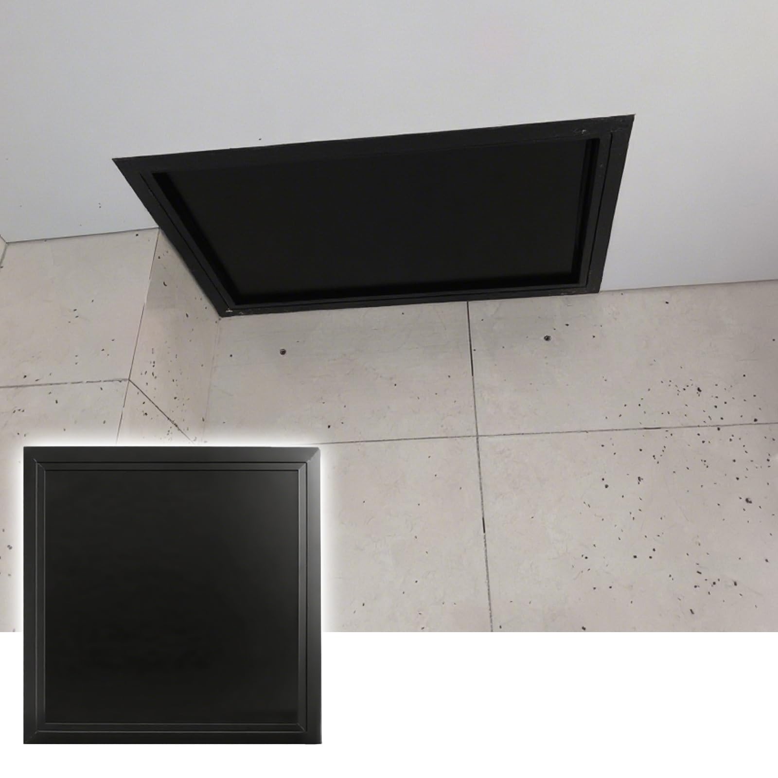 Asuiu One Color Durable Black Aluminum Alloy Access Panel - Flush Mounted Inspection Hatch For Drywall, 1Pcs(400X400mm)