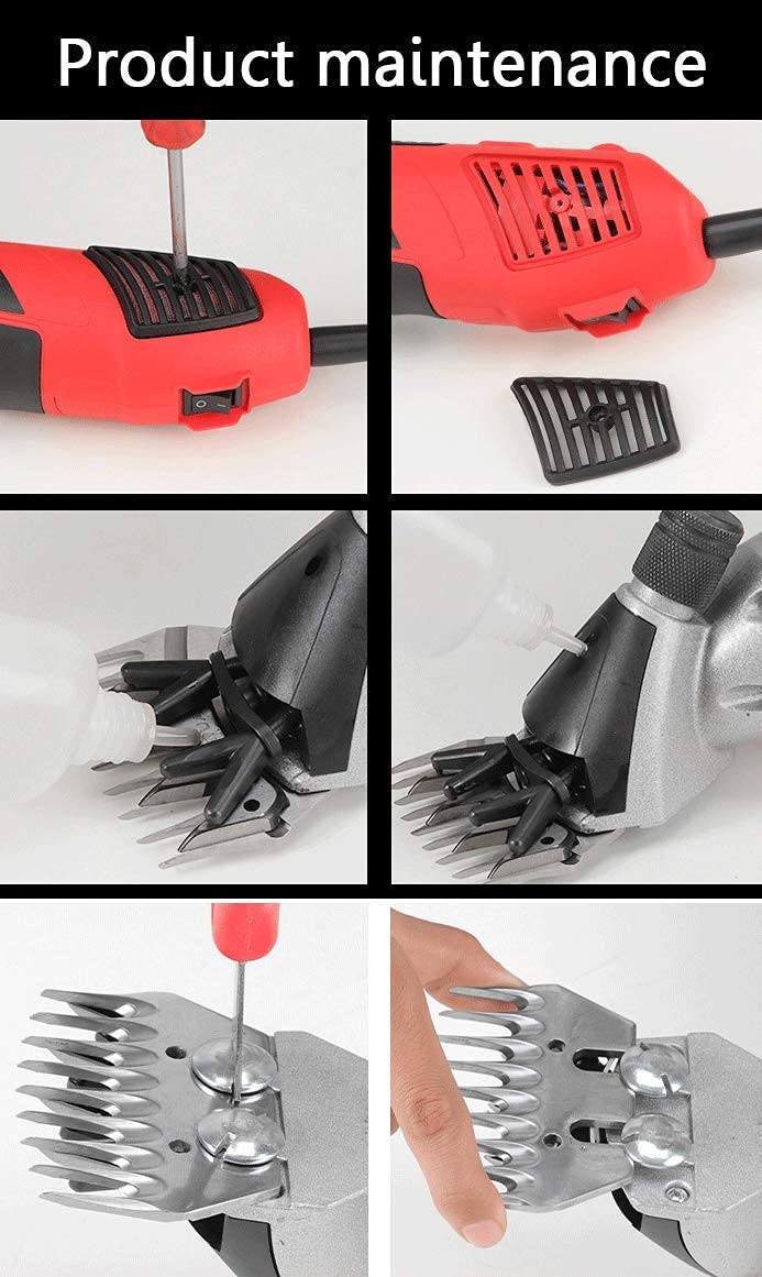 Maquina de Esquilar Eléctrica Ovino 1000W 6 Velocidades Regulables Esquiladora Trasquilar Peladora para Oveja Esquiladora Trasquilar Podadoras de Pelo de Cabra 13 Straight Tooth