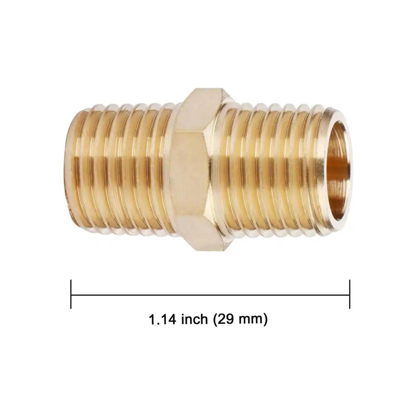 Accesorio de Boquilla Hexagonal for tubería de latón de 1/4" NPT Macho for Aire y Combustible(Pack of 100)