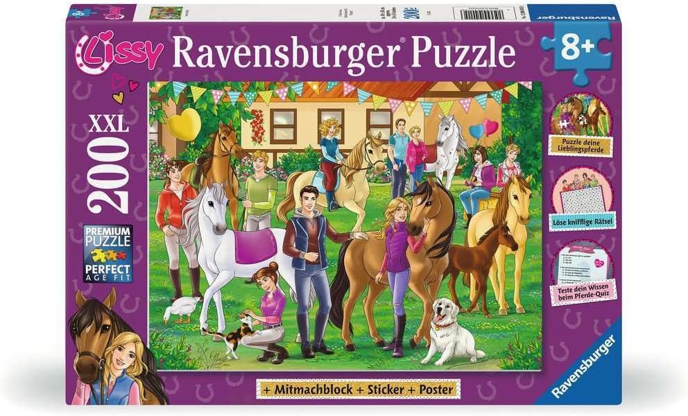 Ravensburger Children's Puzzle - Lissy Activity - 200 Pieces Activity Puzzle with Puzzle Pad, Comic, Stickers and Poster for Lissy Fans from 8 Years