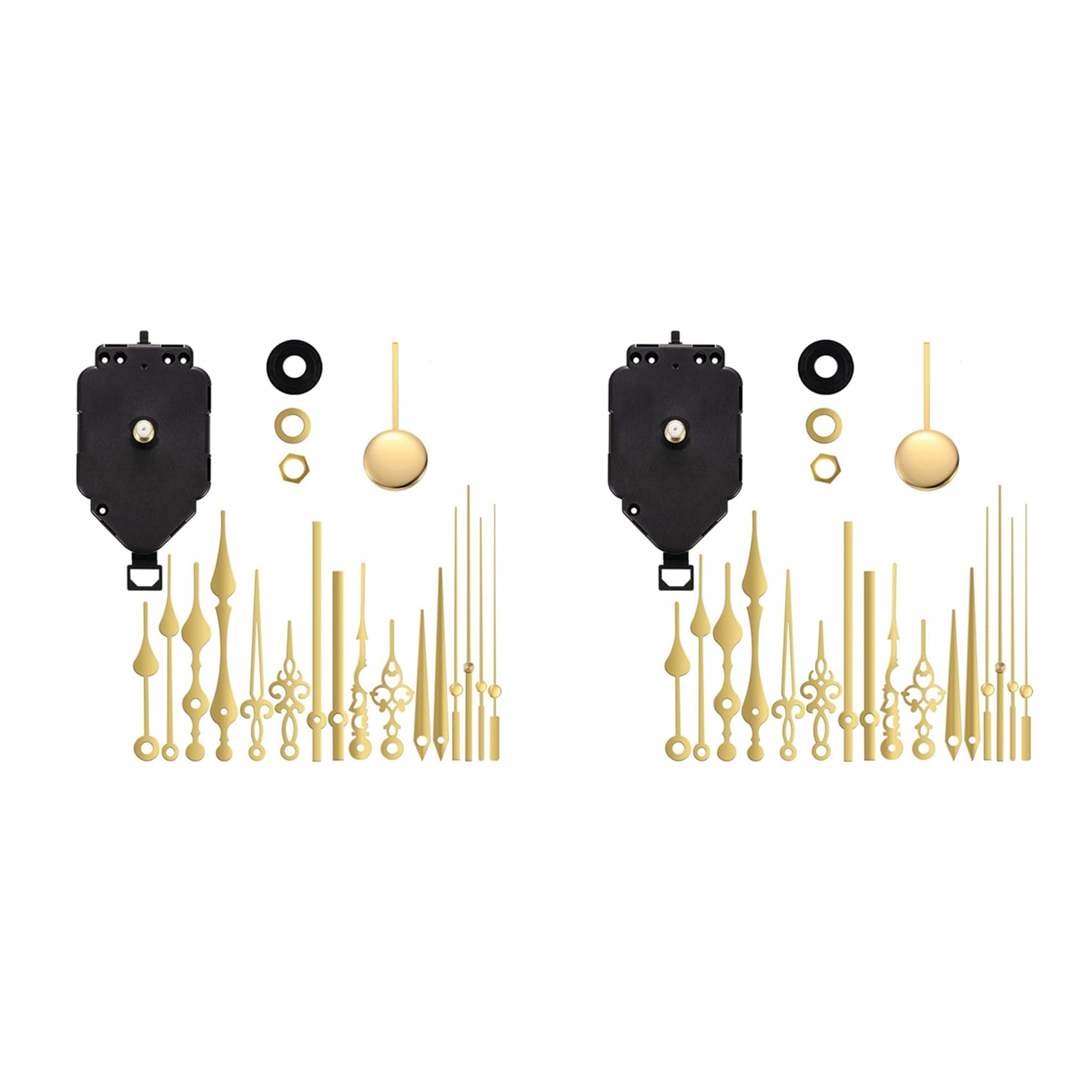 Hndhbfgrt 2X Wall Silent Pendulum Quartz Clock Movement, Pendulum Clock Mechanism Parts Motor Replacement DIY Repair Parts