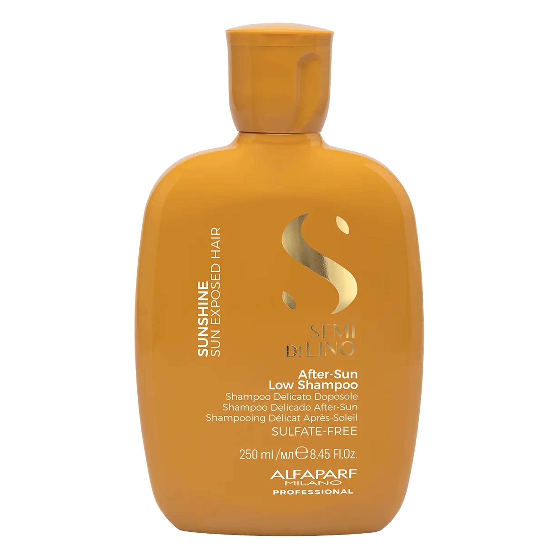 ALFAPARF MILANO Semi di Lino Sunshine Sulfate Free Shampoo - After Sun Shampoo - Chlorine Protection - Sun and Solar Protection - Vegan Formula - For Shiny, Silky, and Protected Hair