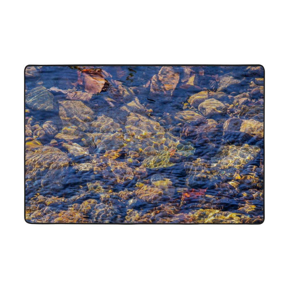 Tapis de salon bleu Ruchen en velours corail de dimension 183x122cm