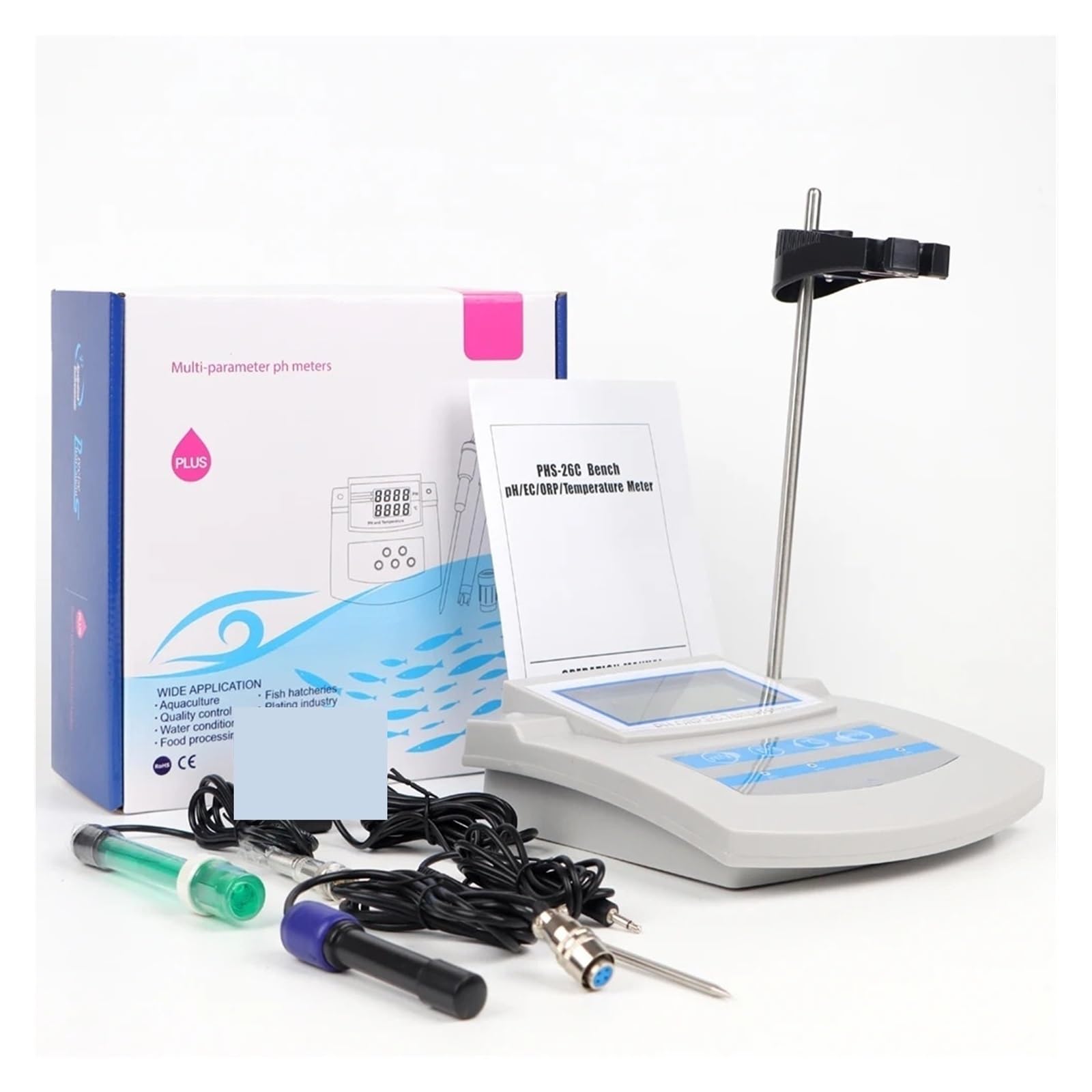 Testeur d'eau numérique 6 en 1, pH-mètre, EC, TDS, ORP, CF, température, analyseur de qualité de l'eau potable, moniteur for aquarium, hydroponie, laboratoire Pour le jardinage et l'agriculture