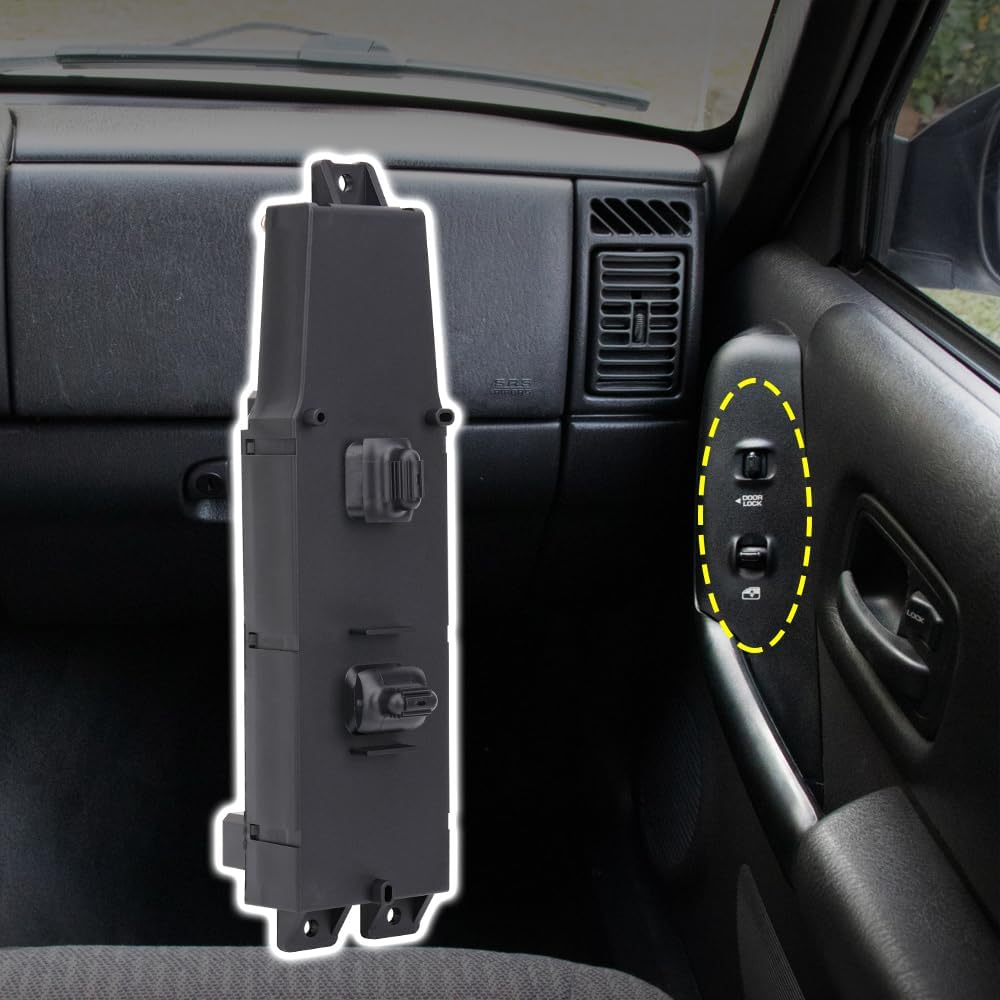 Vurkcy Passenger Side Window Switch Door Lock Control Button Compatible with Jeep Cherokee 1997 1998 1999 2000 2001 Replacement OEM 56009451AC 56009451AB 1S2196 DS1233