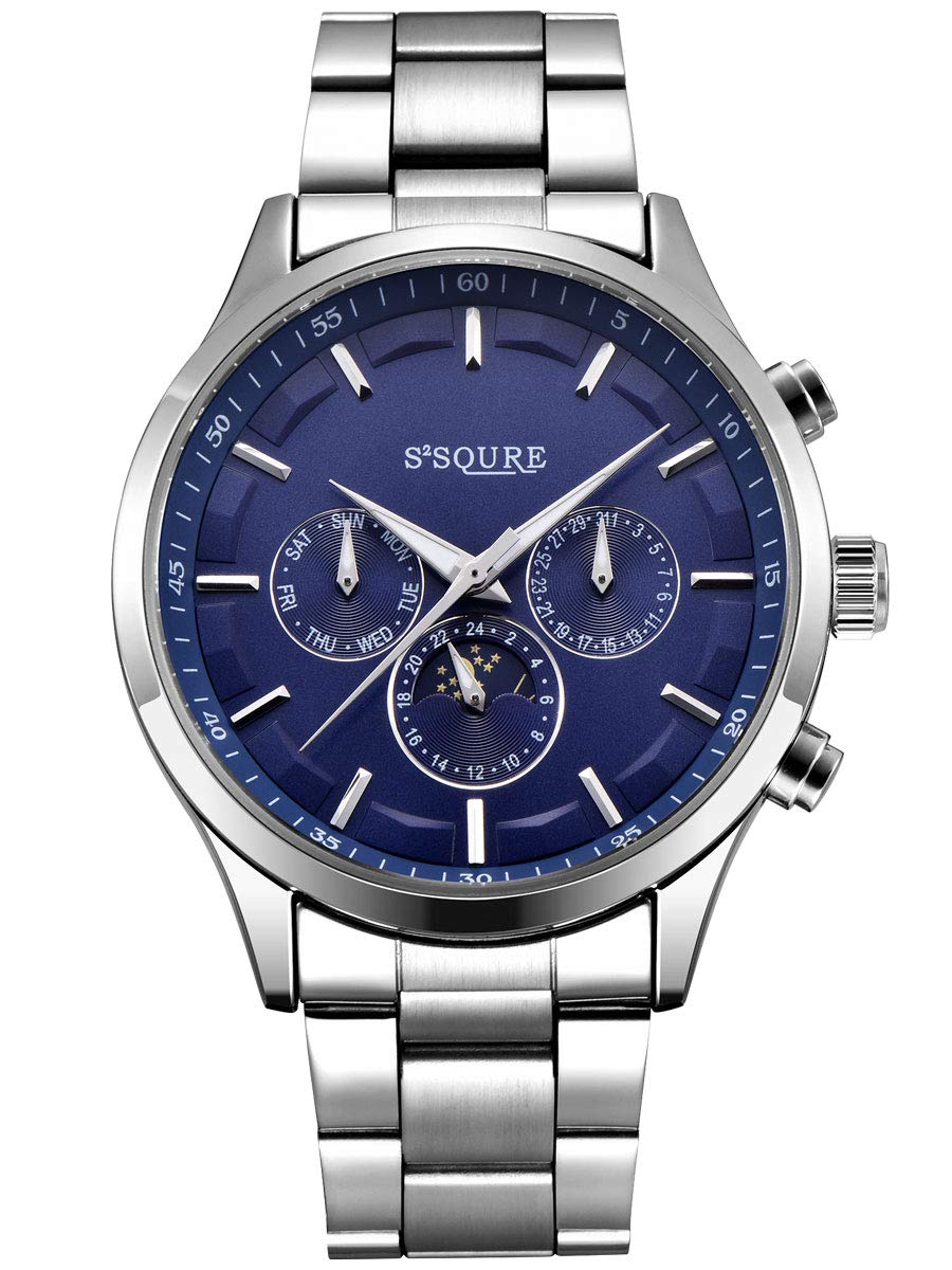 Alienwork S2Squre Orologio Automatico Uomo Donna Calendario Cinturino in Metallo