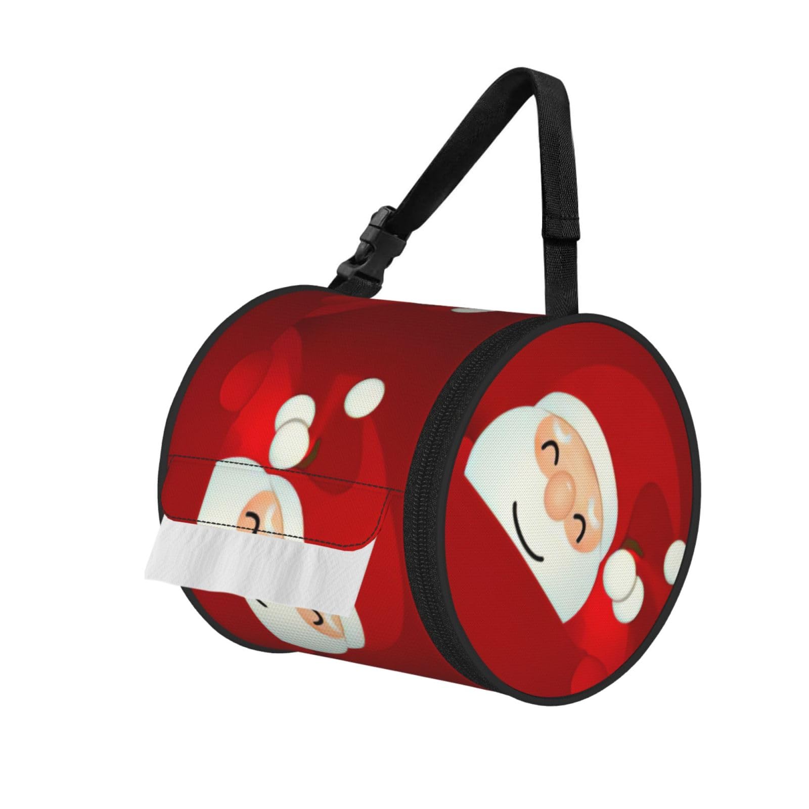 Cute Santa Claus Print Fashion Tissues Organizer Box, Hanging Tissue Holder For Purse Coins For Car Office Daily Outing