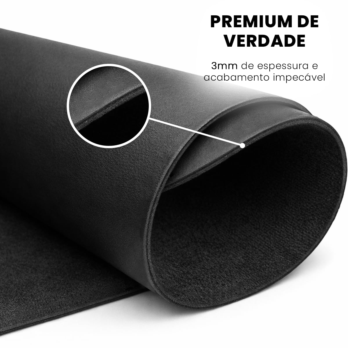 Mousepad Couro NoLag 70x30cm Deskpad Grande Extra Premium 3mm