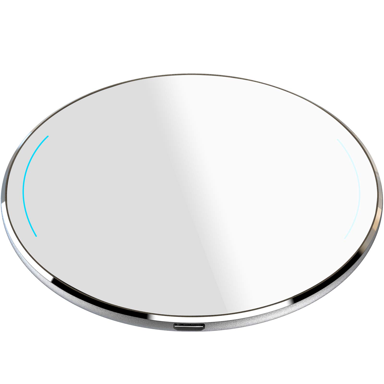 (SILVER) - TOZO W1 Wireless Charger Ultra Thin Aviation Aluminium CNC Unibody Fast Charging Pad Silver (NO AC Adapter)