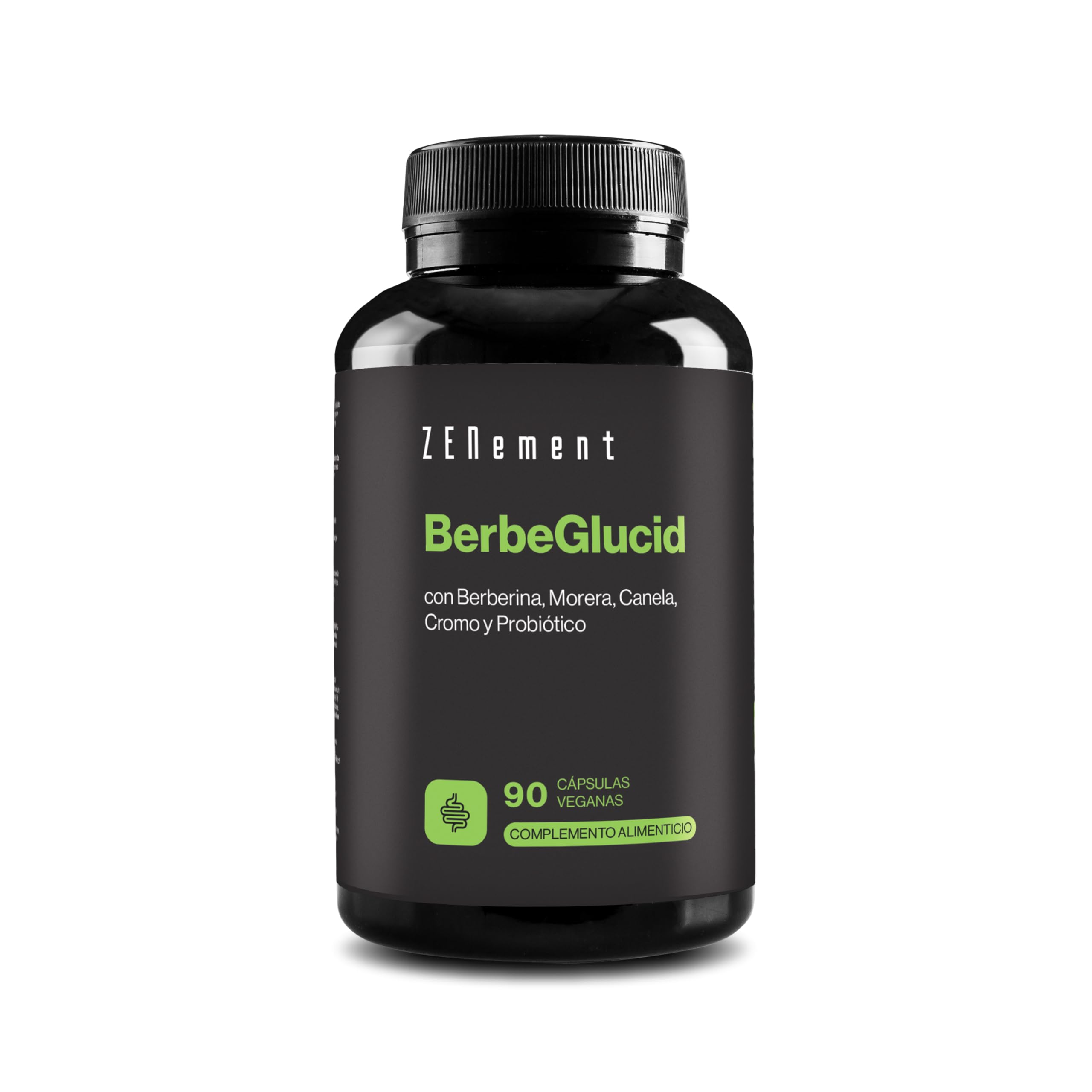 BerbeGlucid - Para la Glucosa y Carbohidratos - Berberina, Morera, Canela, Cromo y Probiótico - 90 Cápsulas Veganas, Sin Aditivos, Sin Gluten, Sin GMO