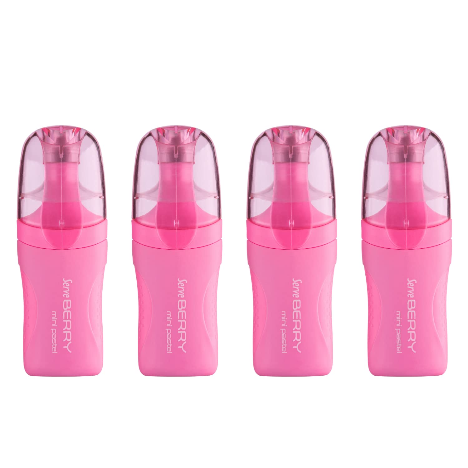 SERVE BERRY MINI FOSFORLU KALEM PASTEL PEMBE 4LU SET