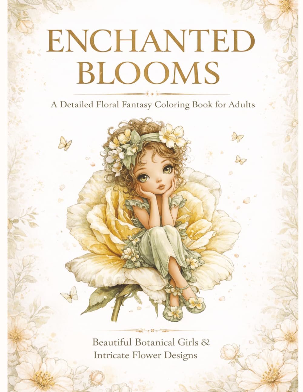 Enchanted Blooms A Detailed Floral Fantasy Coloring Book for Adults: A Whimsical Girls & Floral Coloring Book for Relaxation