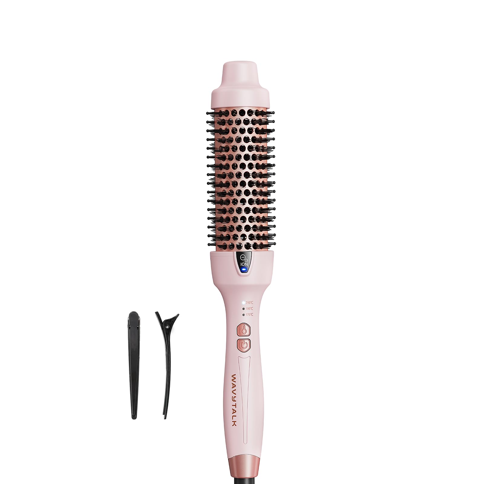 Wavytalk Thermal Brush, 1.5 Inch Negative Ion Thermal Round Brush Creates Salon-quality Blowouts, lonic Frizz Reduction Makes Hair Shinier & Smoother (Millennial Pink)Wavytalk Thermal Brush, 1.5 Inch Negative Ion The…