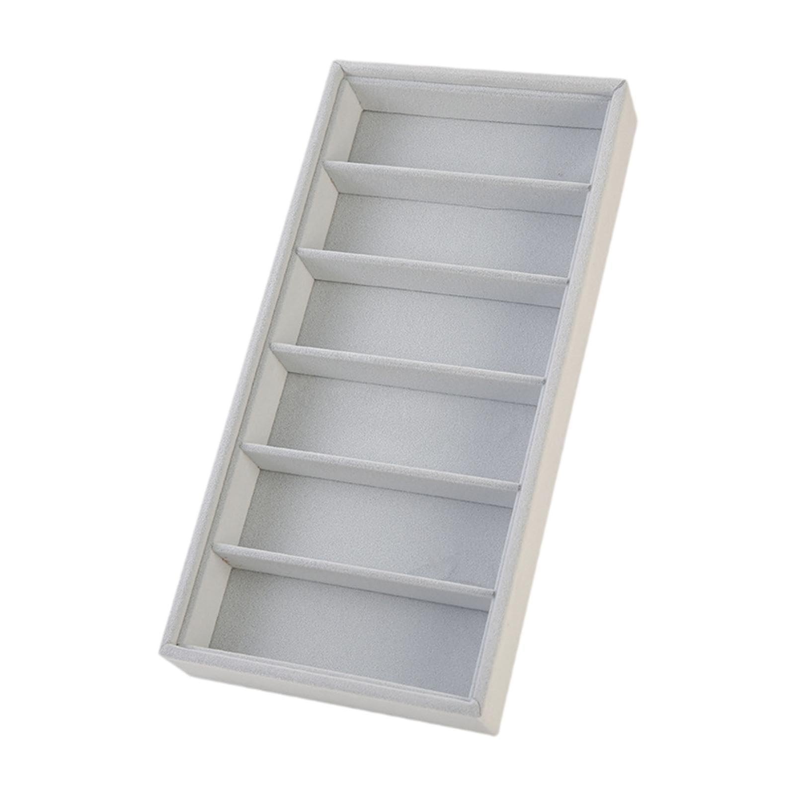 TISHITA Bandeja para Gafas Organizador de Gafas de Sol, Caja de Almacenaje de Lentes Soporte para Joyas Material Suave Resistente para Regalar Uso en Tocador, Bandeja de Almacenamiento, Gris