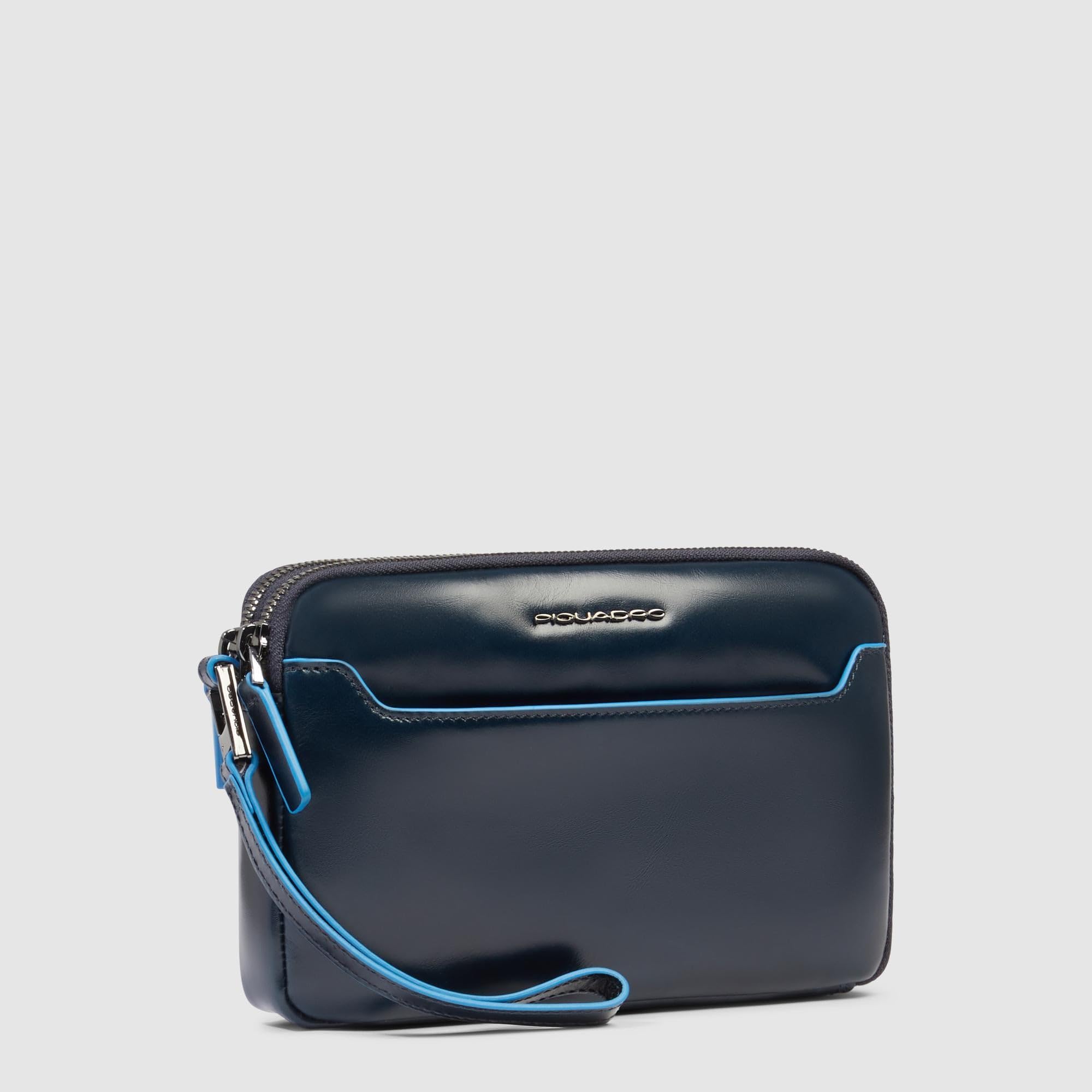 PIQUADRO Pochette uomo a tre scomparti | Cinturino da polso, Protezione antifrode, Tasche interne, Ufficio, Trasferte