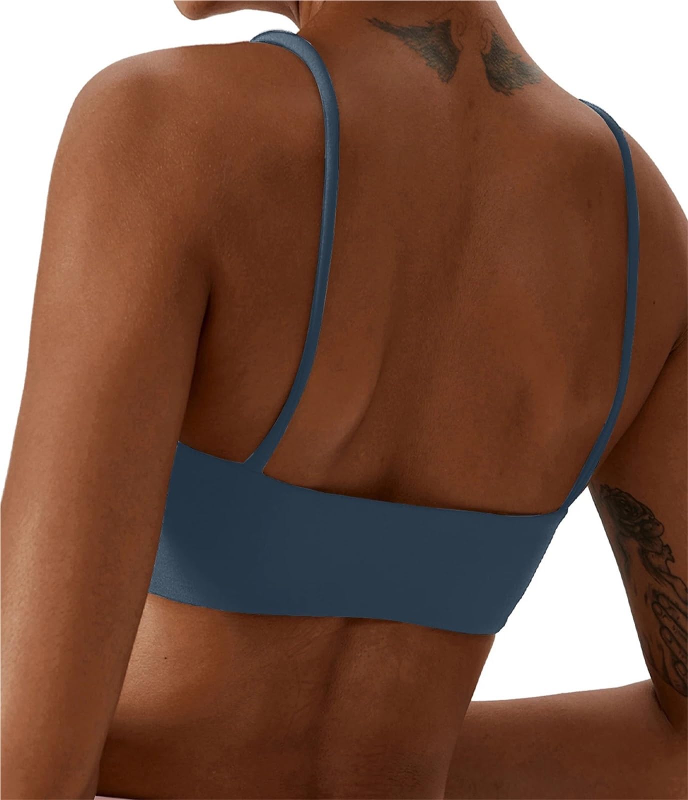 Biustonosze sportowe do treningu, Nylonowy biustonosz sportowy z miękkim tyłem i krzyżem do jogi Fitness Running Top wielokolorowy, wiele rozmiarów