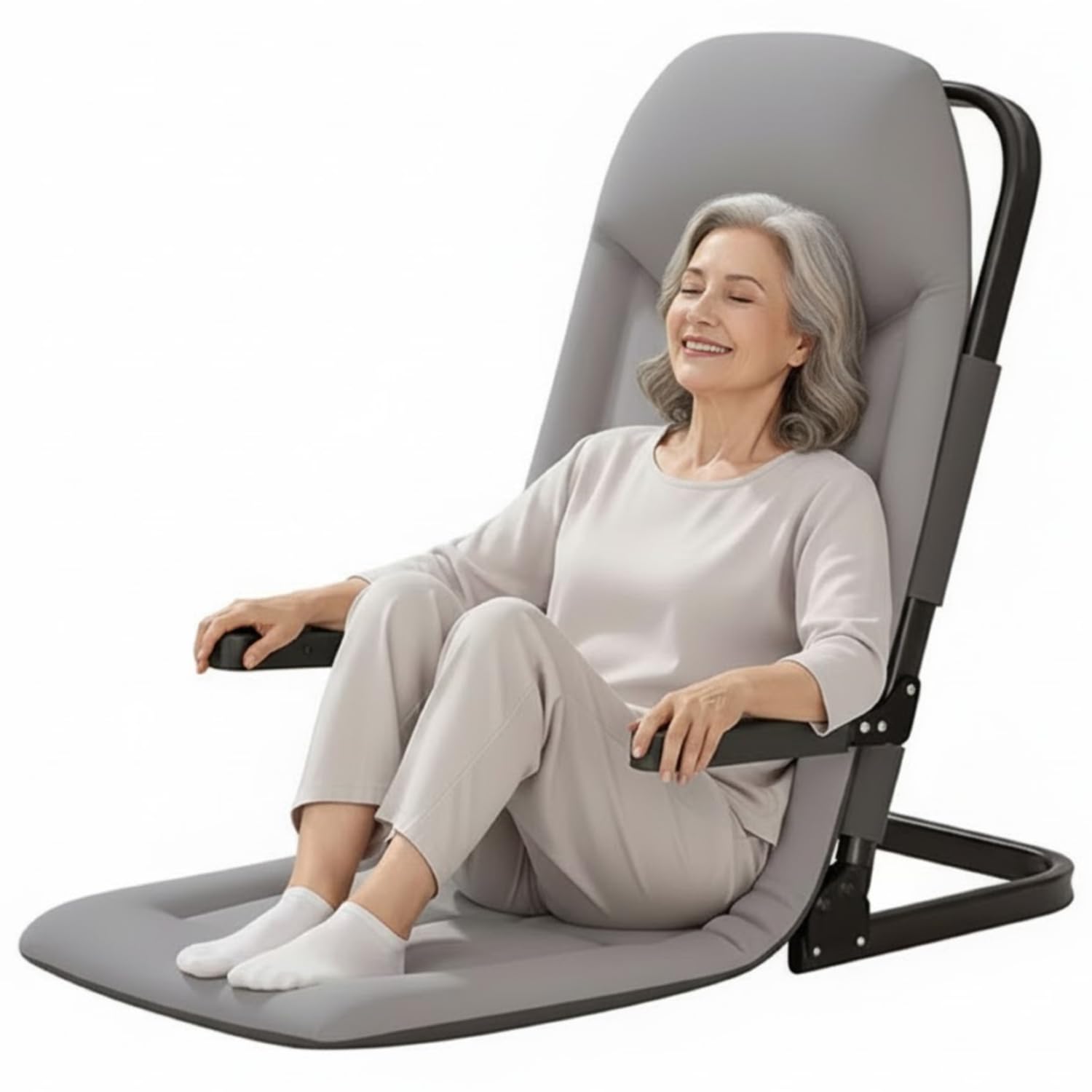 Bed Backrest 5 Adjustable Position Recliner Seating Floor Chair with Armrest Portable Cushioned Floor Seat Foldable Multipurpose Sit-Up Cushion Portable Relaxation Chair Support for Home Bed Backrest 5 Adjustable Position Recliner Seating Floor Chair with Armrest Portable Cushioned Floor Seat Foldable Multipurpose Sit-Up Cushion Portable Relaxation Chair Support for Home