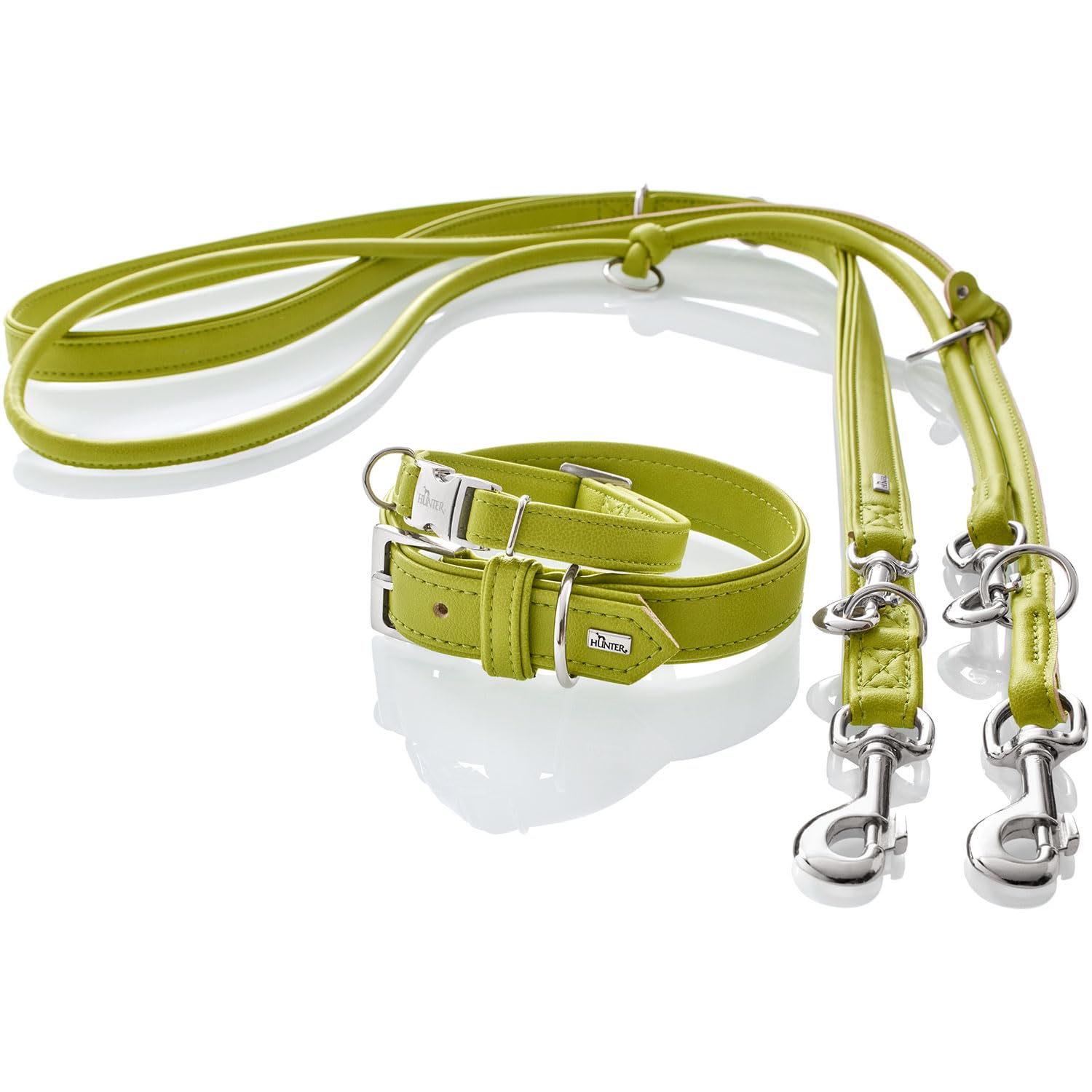 HUNTER Amalfi - Correa Ajustable para Perros (Piel sintética, 3 Posiciones, Suave, fácil de Limpiar, Color Brillante, Fabricado en Alemania, tamaño: 15/200)