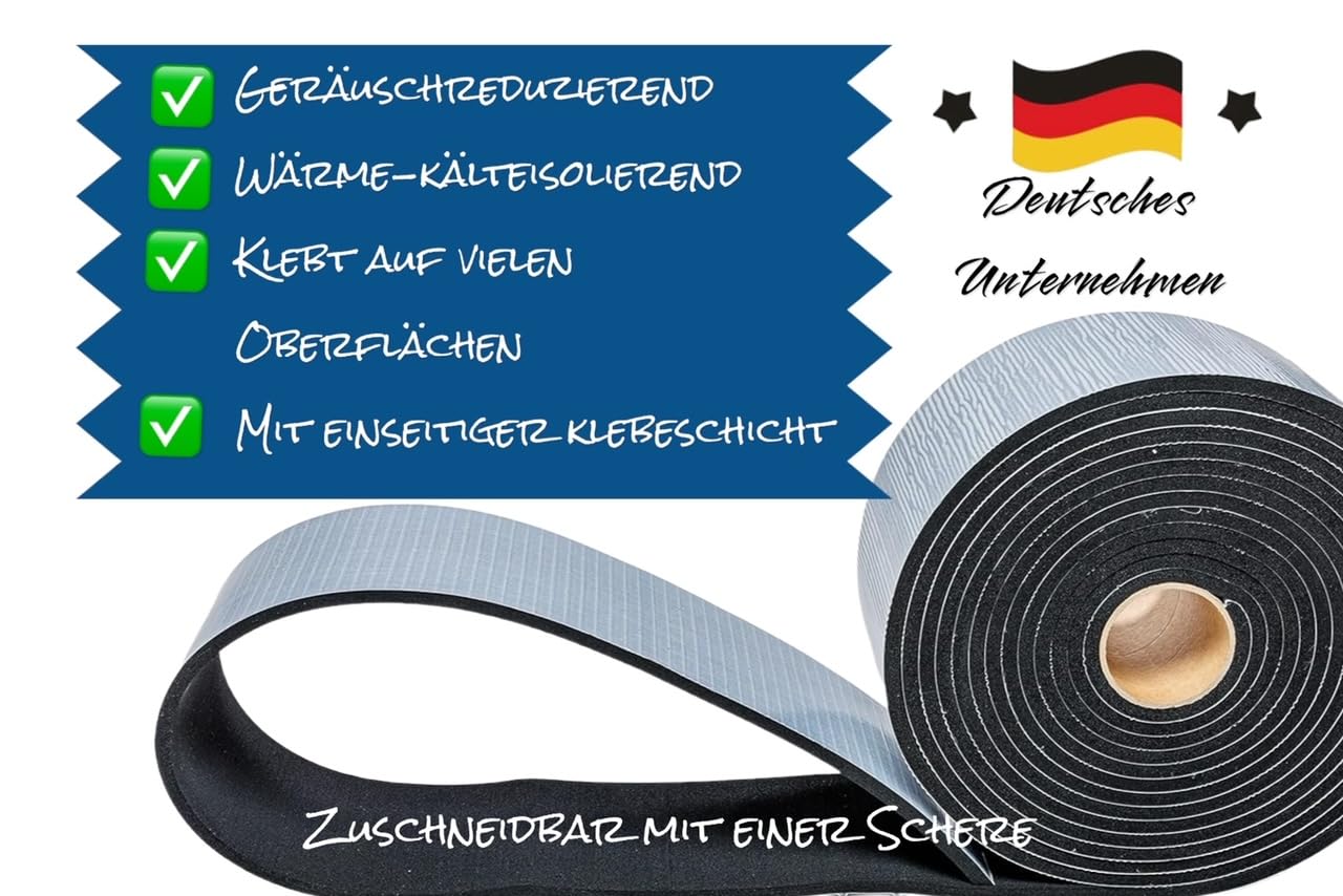 Moosgummi/Zellkautsch mit Klebeschicht 12cm breit 3mm dick 1 bis 10m lang EPDM (8m)