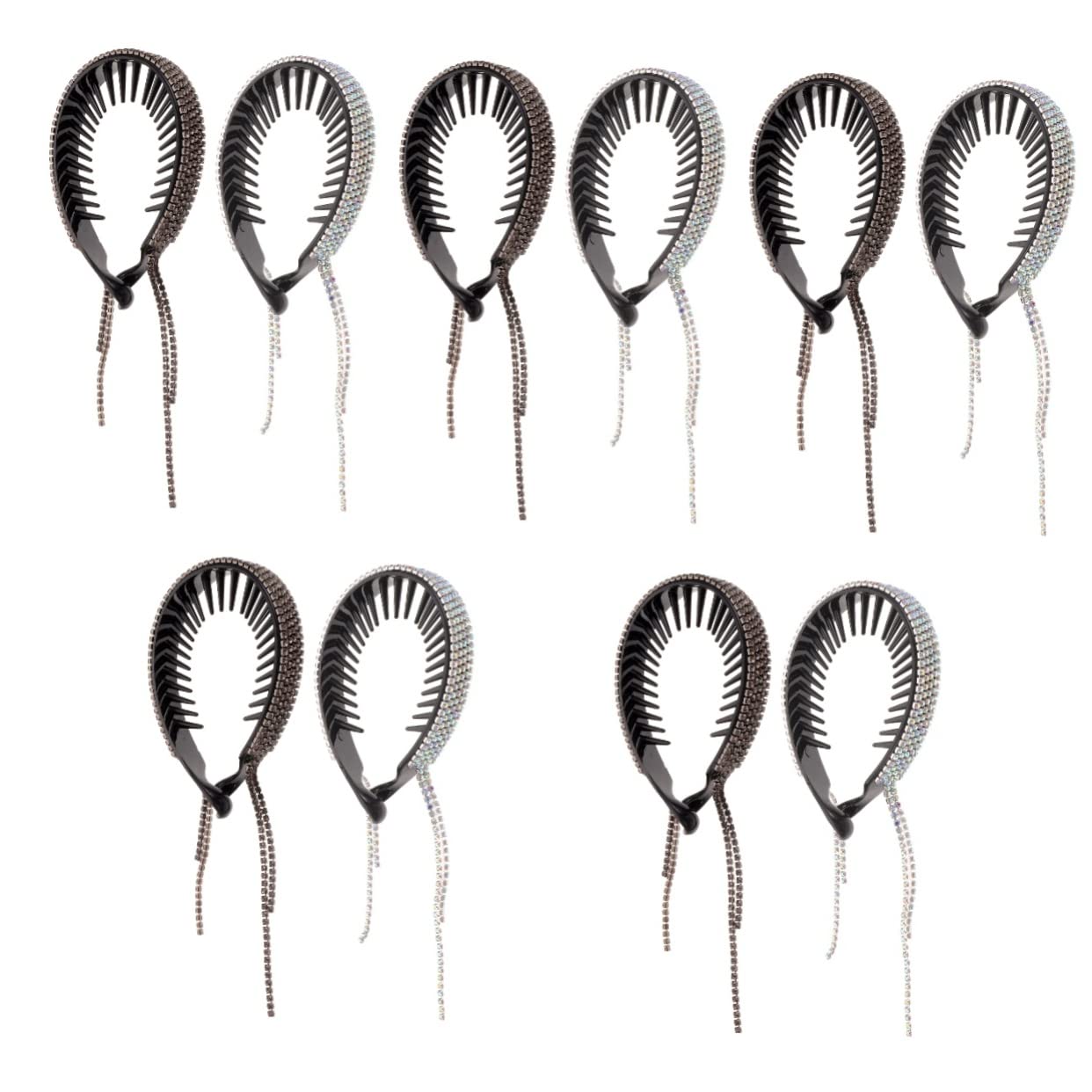 MAGICLULU 10 Piezas botón de pelo hair clips horquillas moño pinzas para el cabello de diamantes de imitación clip de pan tiara pasadores de diamantes de imitación titular del cabello Flash