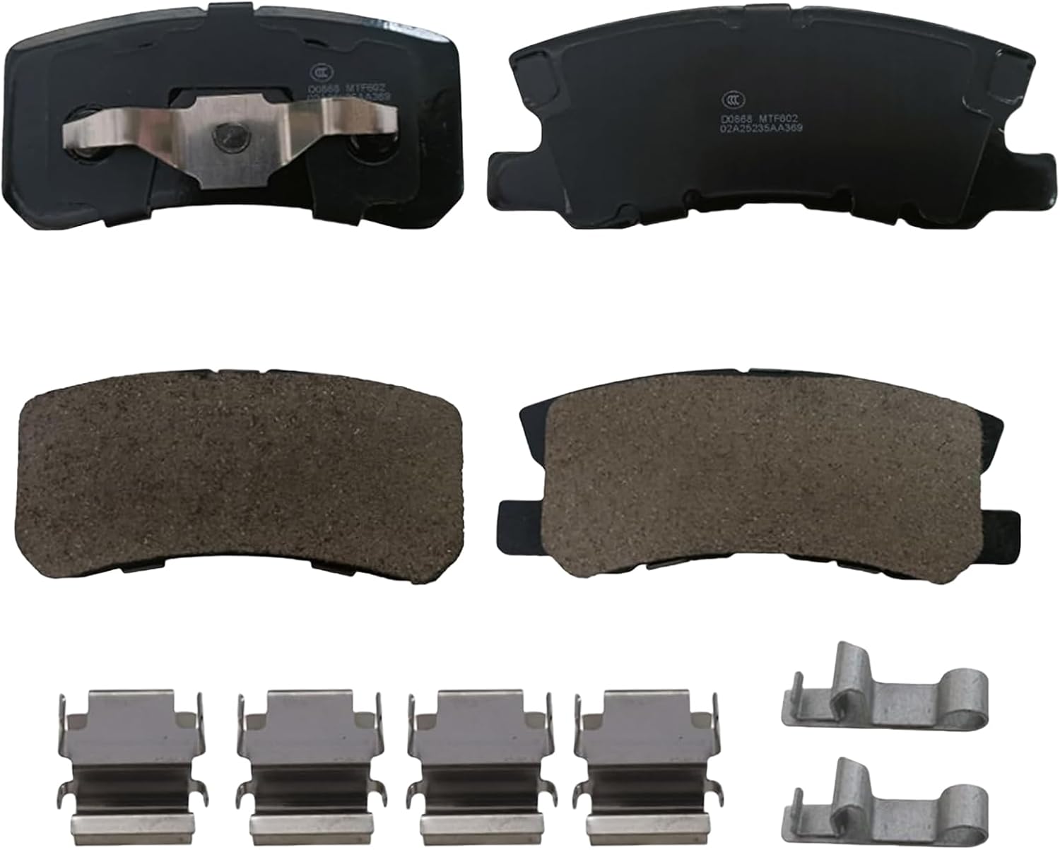 D868 Ceramic Brake Pads Kits Fit for Lancer, RVR, Endeavor, Patriot, Compass, Avenger, 200, Montero, Caliber, Outlander Sport, Sebring, Outlander, Rear Brake Pad Set, 4pcs