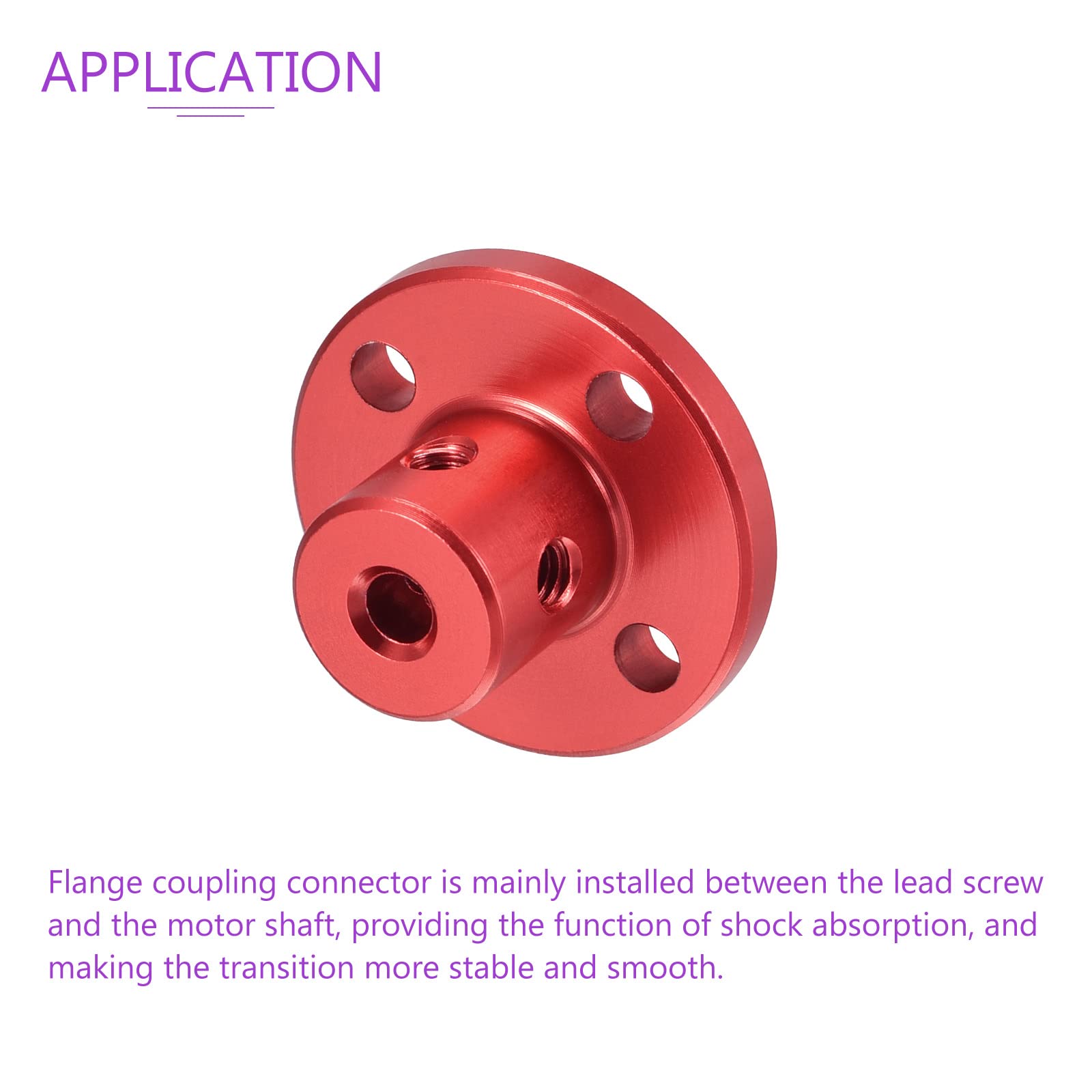 DMiotech 4 Pack 3mm Inner Dia H13xD10 Flange Coupling Connector Rigid Guide Shaft Support Coupler Shaft Coupling with Screws for DIY RC Model Motors Red - Image 4