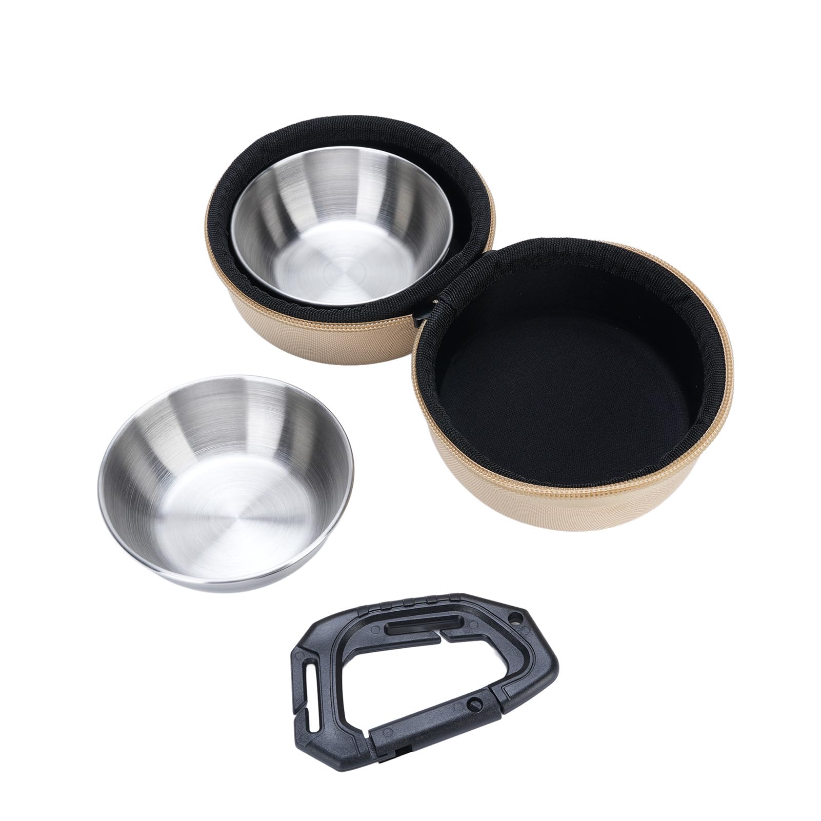 Cocoarm 2 in 1 Ciotola di Animali Domestici Pieghevoli con Acciaio Inossidabile, per Cucciolo di Gatti per Cani di Piccola Taglia, Ciotole da Alimentazione da Viaggio con Sacchetto Eva e (#2)
