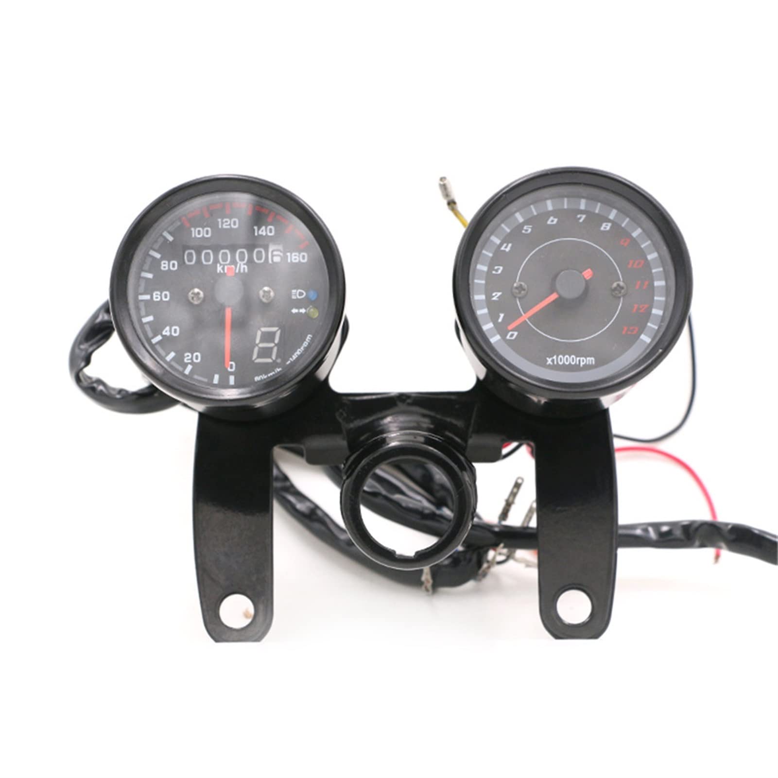 Contachilometri retrò for motocicletta 2 in 1 Contachilometri con retroilluminazione for moto Tachimetro for contagiri Contachilometri universale, for Harley, Misuratore per motociclette