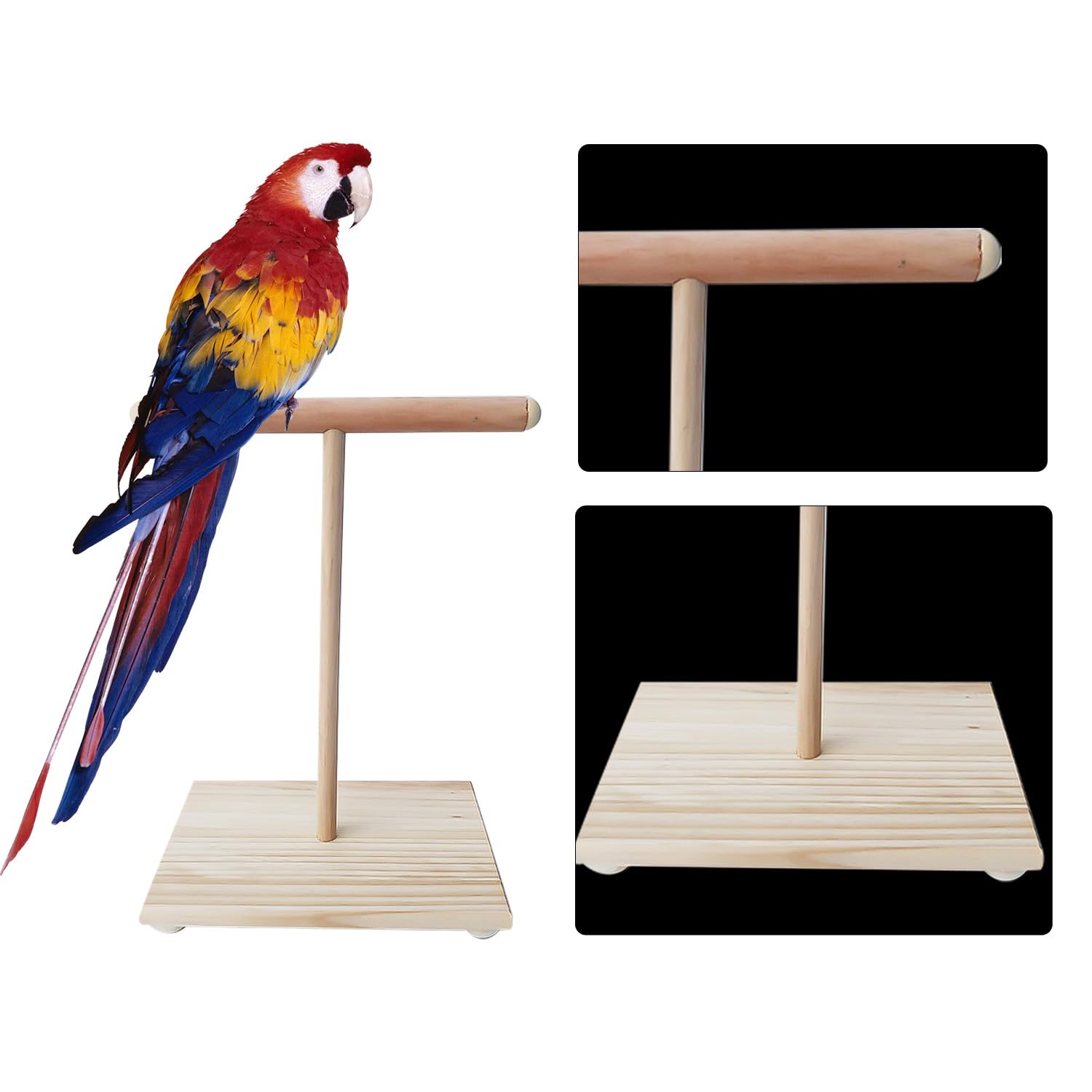 Persico per uccelli in legno a T stand per pappagalli trespolo stand gioco per uccelli palestra giocattolo gabbia accessori piattaforma di addes
