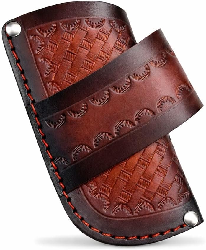 Leather Knife Sheath for Folding, Knife Holster for Pocket Knife with Belt Loop, Knife Pouch Multitools Holder, Multitool Sheath, Trapper Knife Sheath Both Side Carry Design