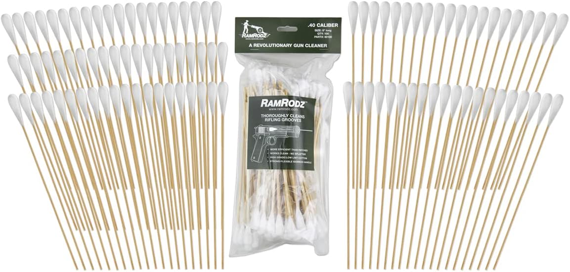 RamRodz 0.40/10mm Caliber Gun Cleaning Swabs (100 Quantity) Amazon.co