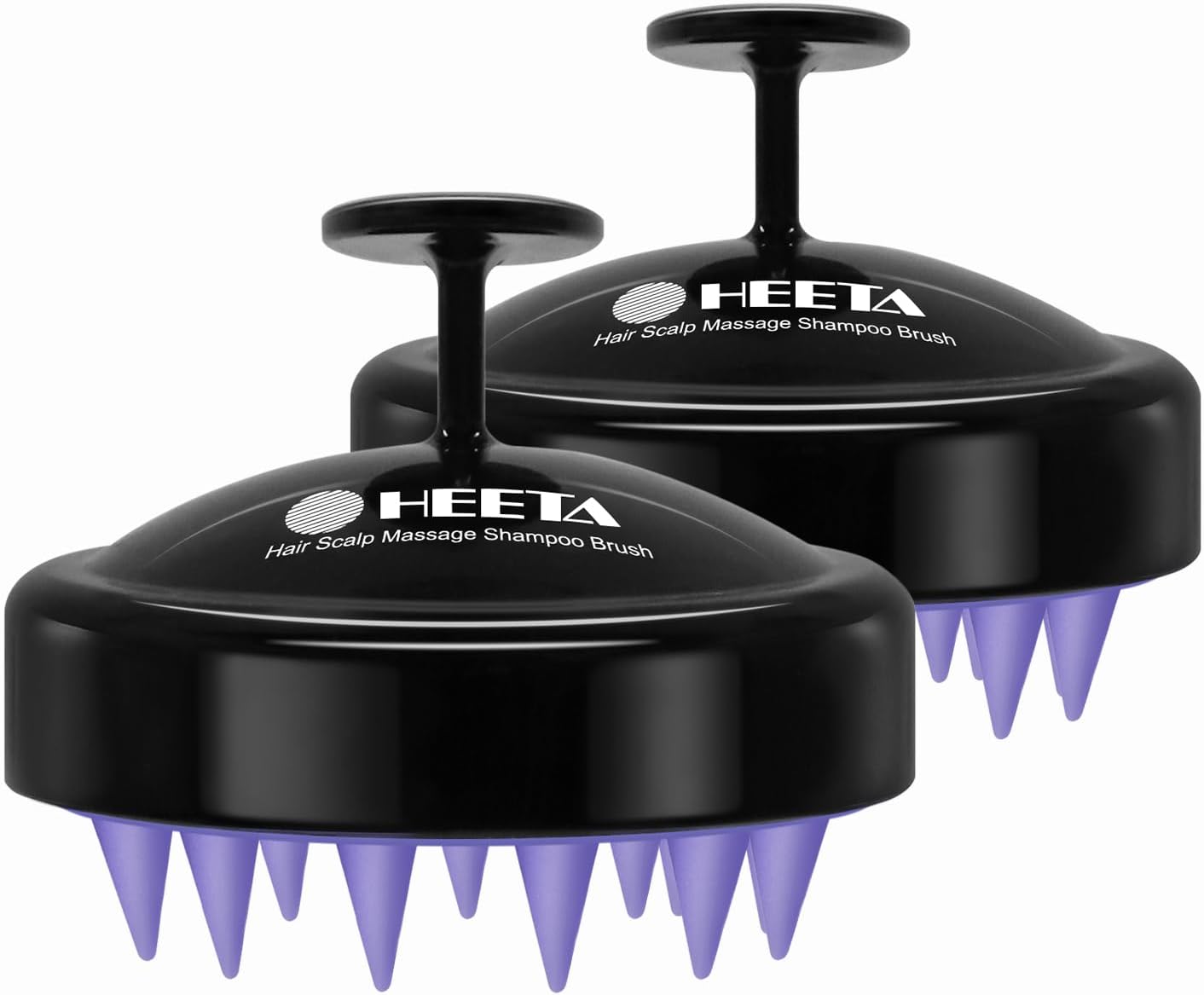 HEETA 2 Pack Hair Scalp Massager Shampoo Brush for Hair Growth, Hair Scalp Scrubber with Soft Silicone, Wet and Dry Hair Detangler (Black & Black) HEETA 2 Pack Hair Scalp Massager Shampoo Brush for Hair Growth, Hair Scalp Scrubber with Soft Silicone, Wet and Dry Hair Detangler (Black & Black)