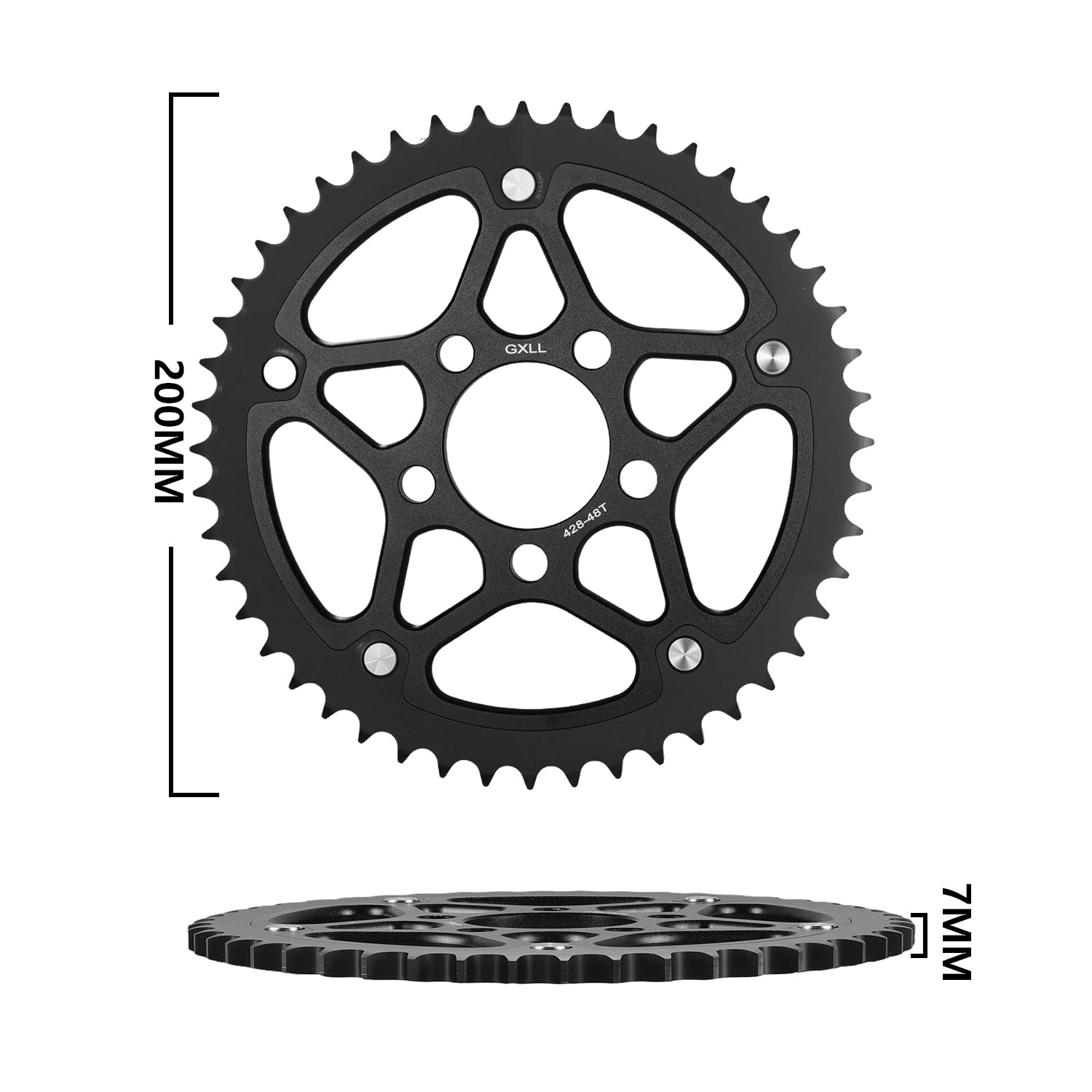 Pignone Posteriore Moto 48 Denti per Talaria, Posteriore 48 Denti, Nero | Trasmissione Posteriore, Uso Dirt Bike Elettrica, per Talaria, Posteriore 48 Denti, Talaria MX5 TL5500