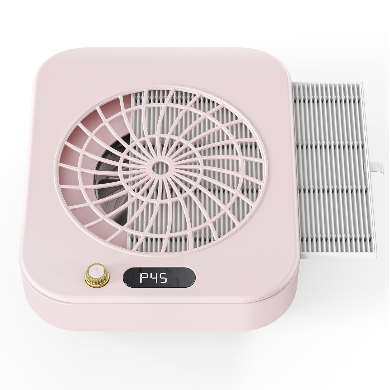 Trsaow Aspiratore Professionale per Polvere da Unghie con Aspirazione Potente 360°, 45 Livelli di Velocità & Filtro Riutilizzabile, 160CFM 4300RPM Estrattore di Polvere Silenzioso