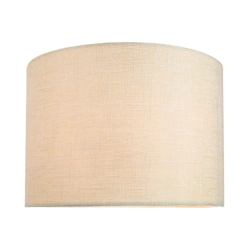 Happy Homewares Cream Contemporary And Sleek 10 Inch Linen Fabric Drum Lamp Shade 60W Maximum