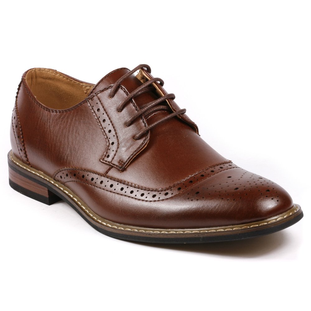 Metrocharm Alex-05 Mens Perforated Lace Up Oxford Dress Shoes