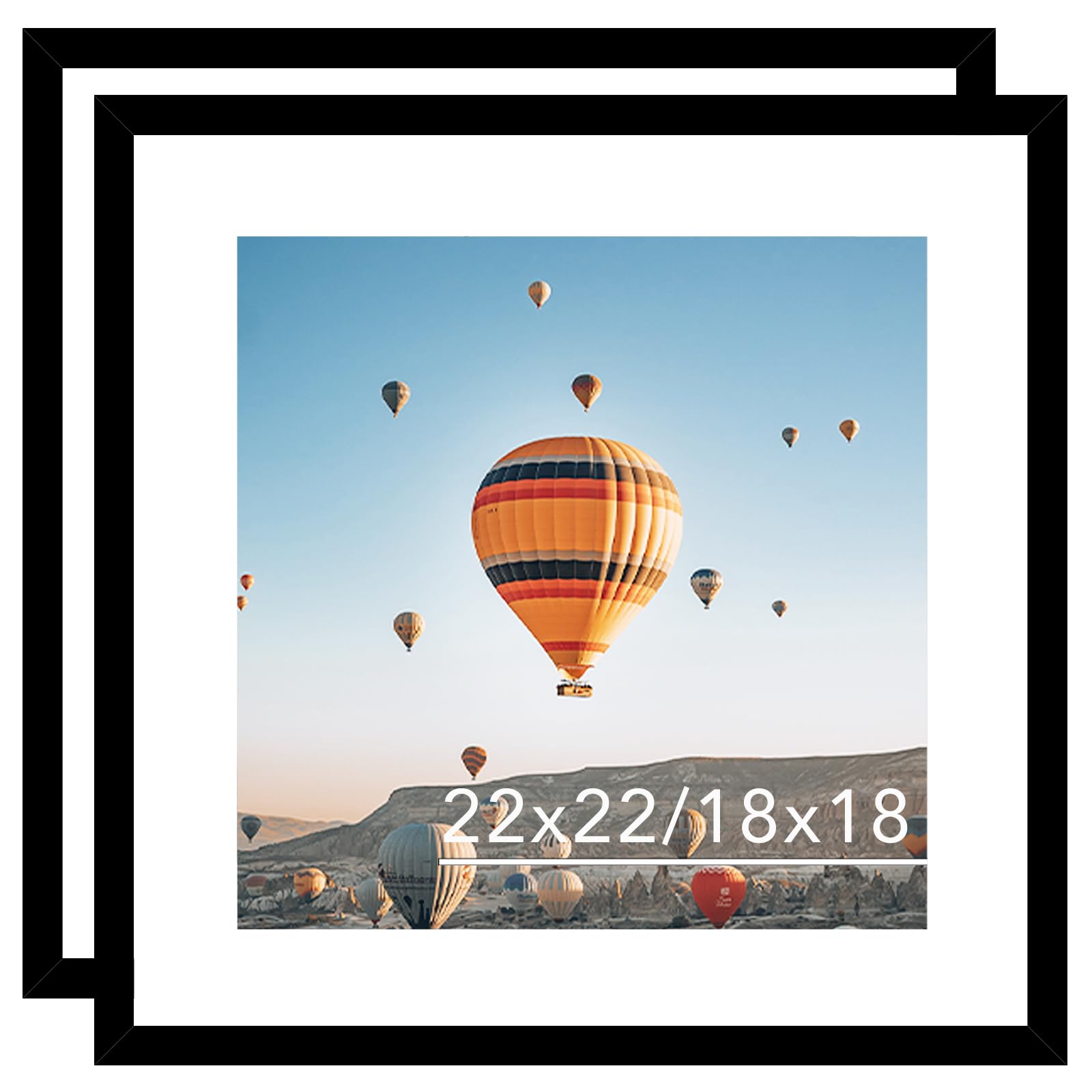 JCJMY 22x22 Picture Frame Set of 2 Black