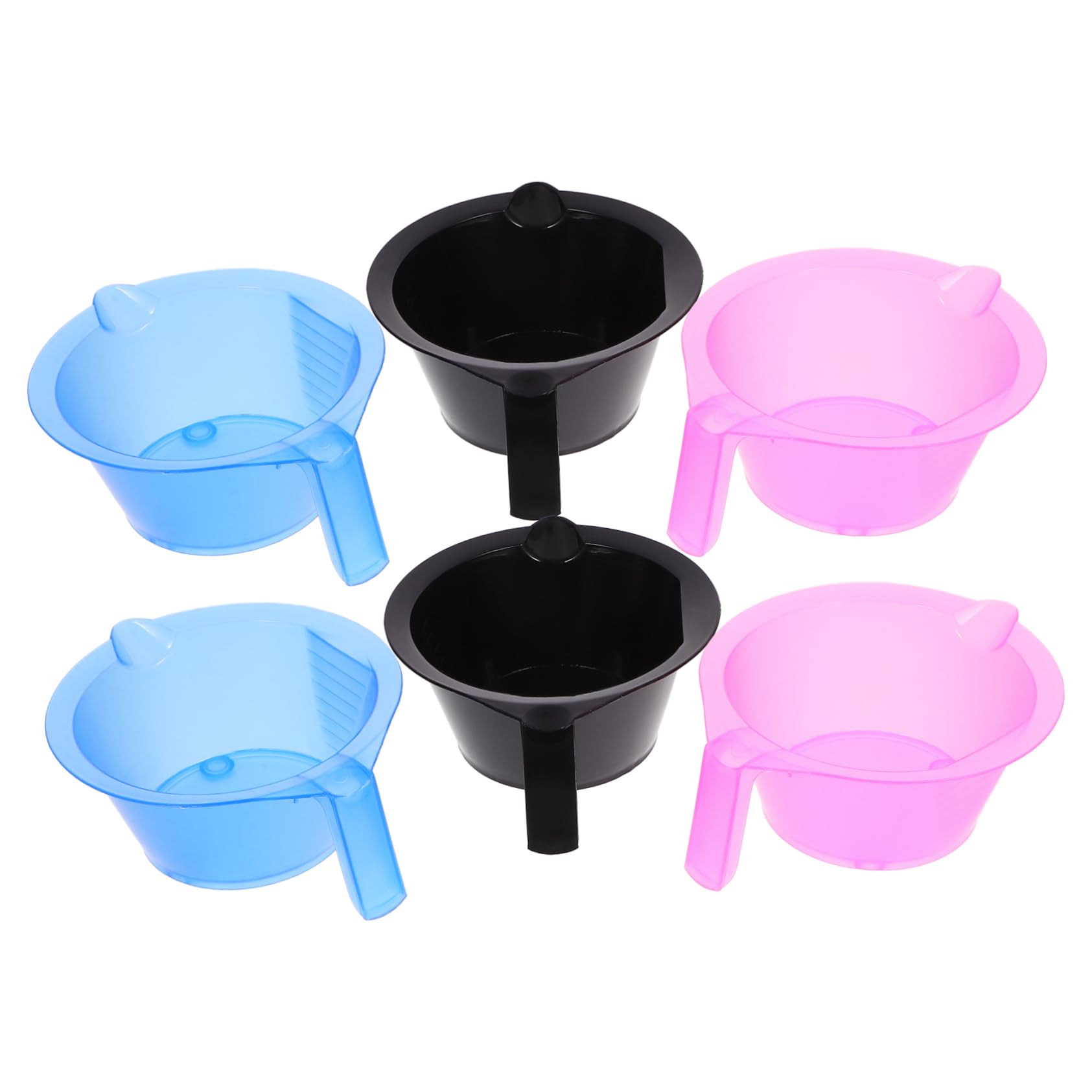 FOMIYES 6pcs Transparent Hair Dye Bowls with Scales for Easy Quantities Control Professional Highlighting Kits Stable Bottom Mixing Bowls for Salon Use Random Color
