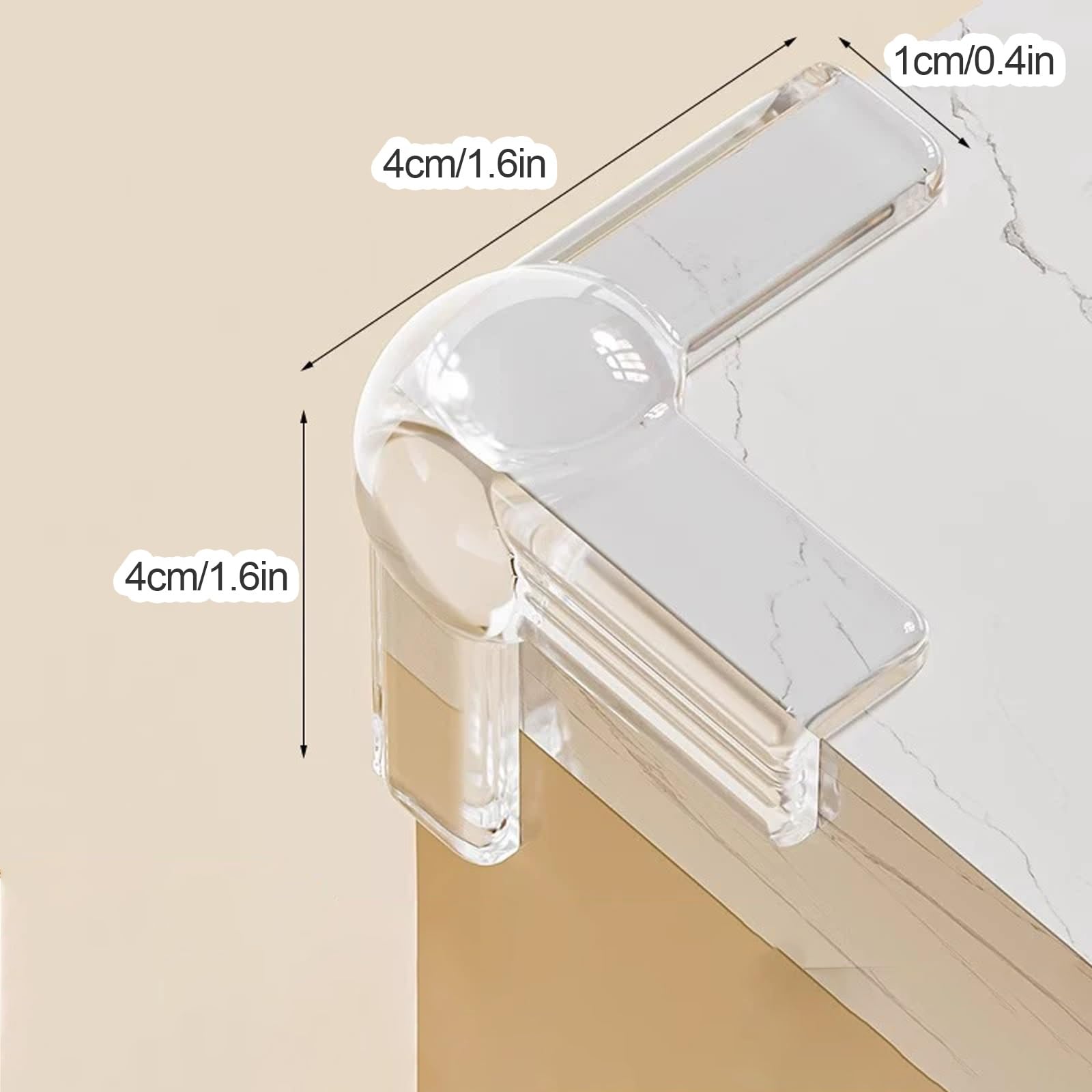 Möbel-Eckenschutz, Transparenter Gummi-Kantenschutz, Mehrfarbig, 8–24 Stück for Couchtische, Schreibtische, Schränke(T,16pcs)